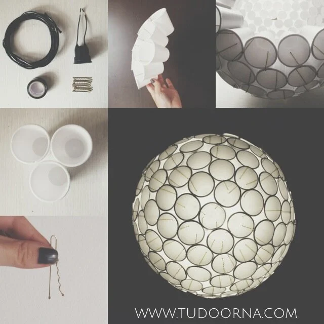 Como fazer um lustre usando copos descartáveis