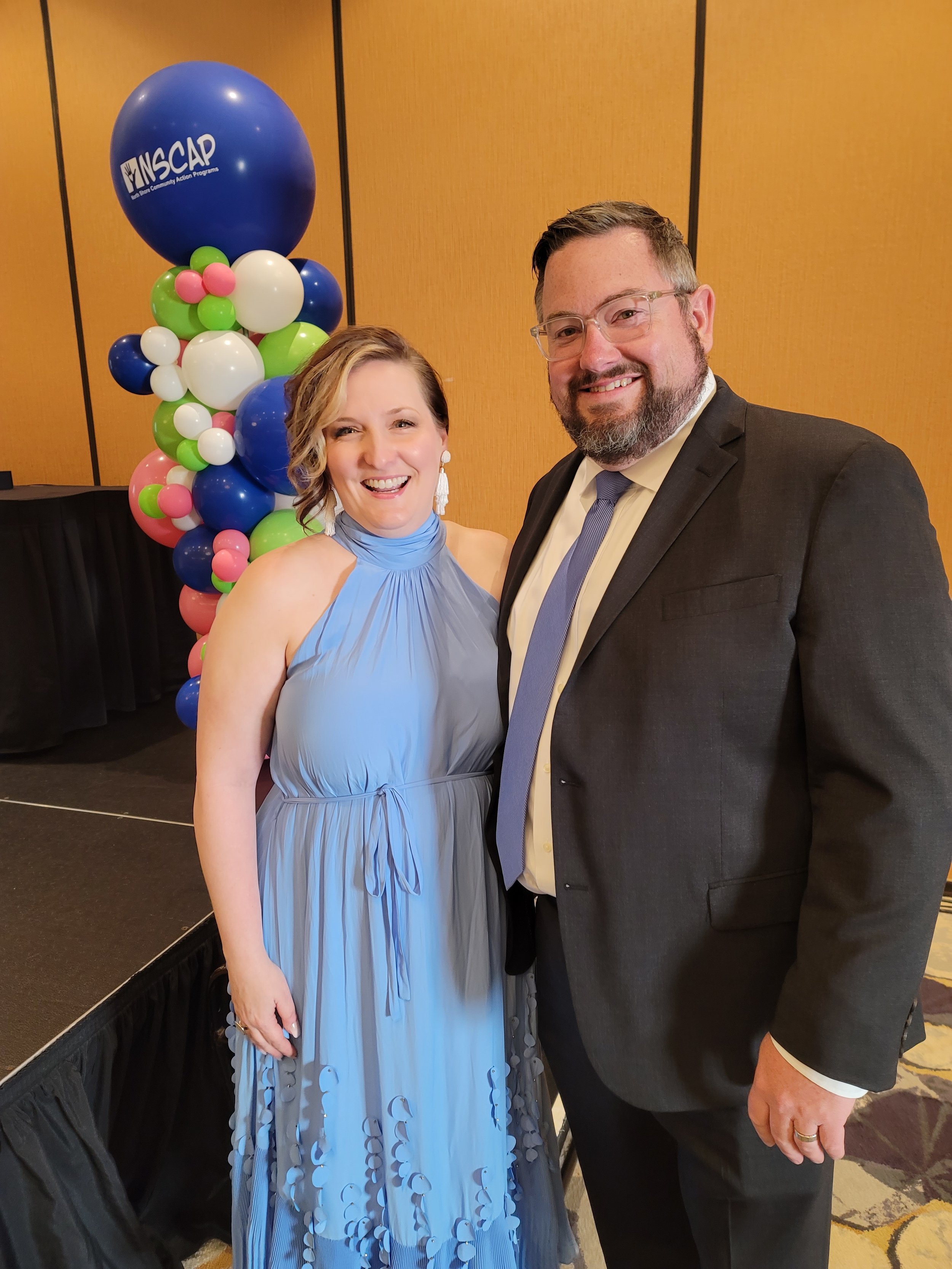 Sarah and Corey at the NSCAP 2022 gala, where Corey won the Frederick E. Berry Community Service Award