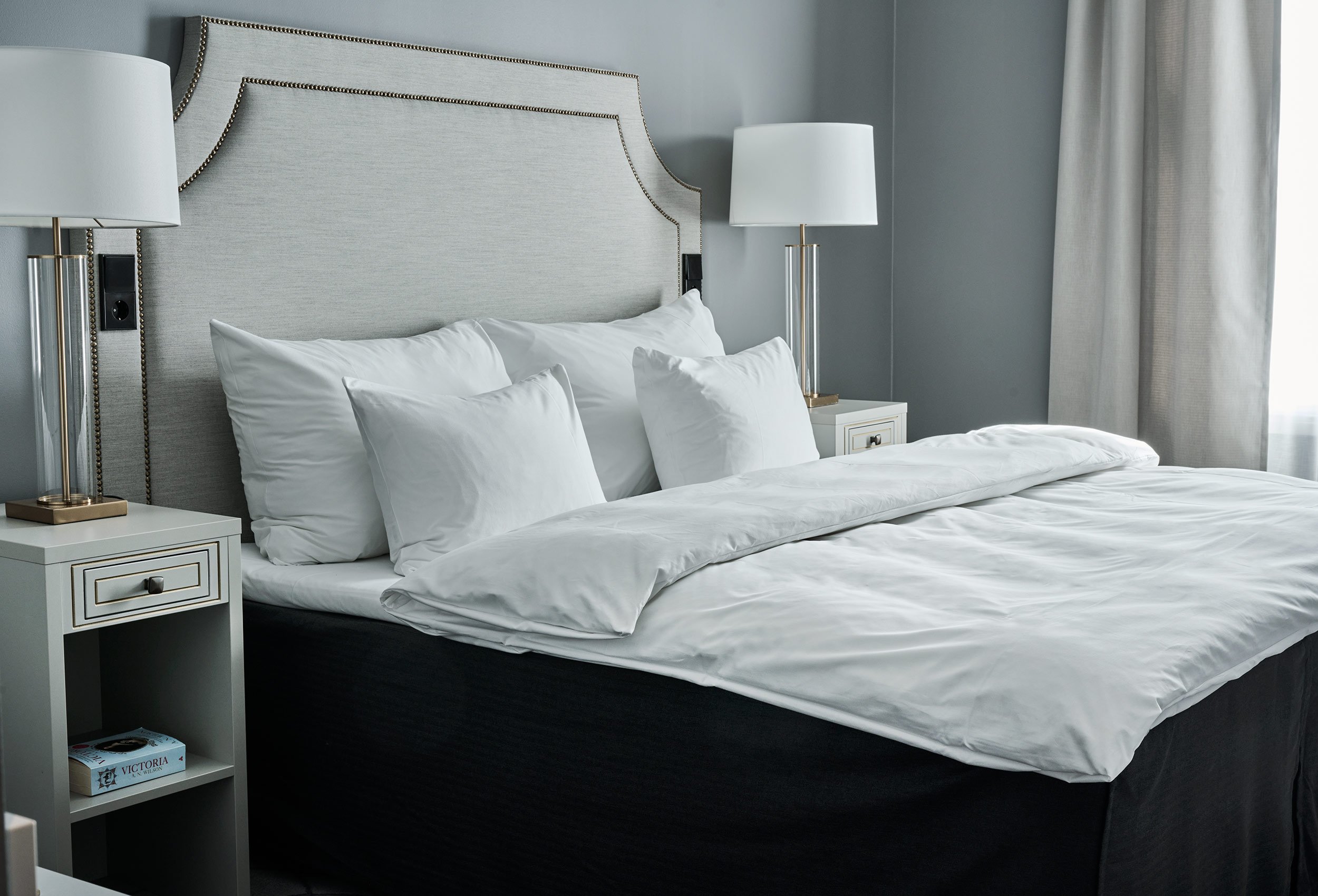 Hotel photography at the luxurious Hotel Victoria established in 1900 in Stavanger Norway. Junior Suite hotel room view.