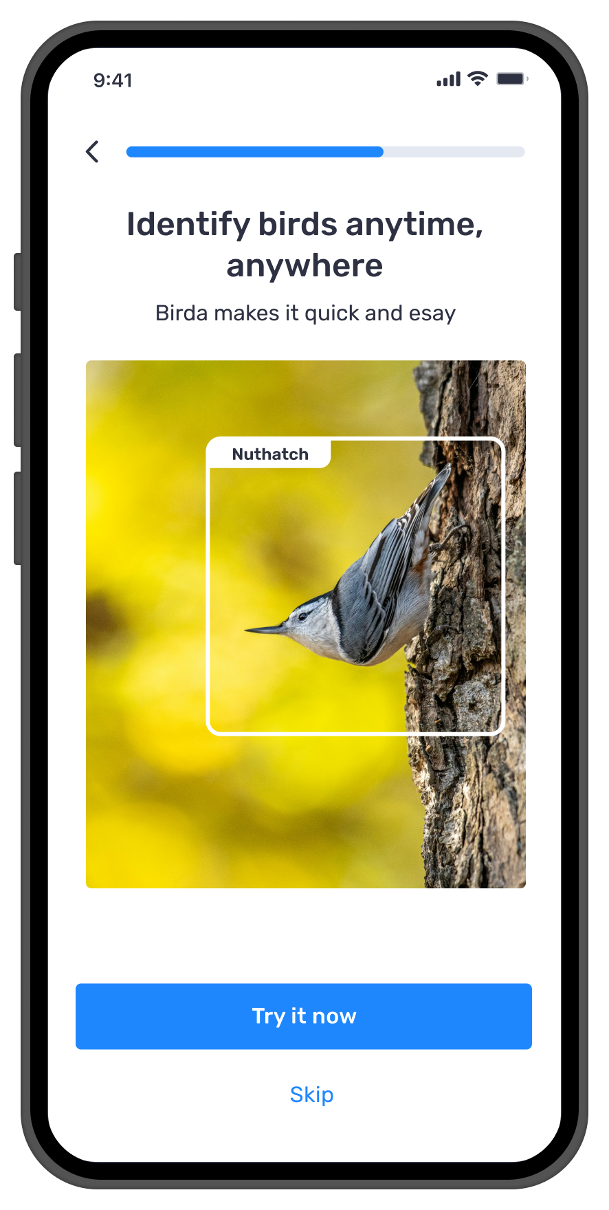 Step 1 onboarding Photo ID screen
