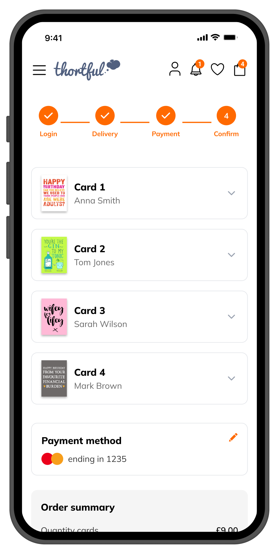 Confirm screen