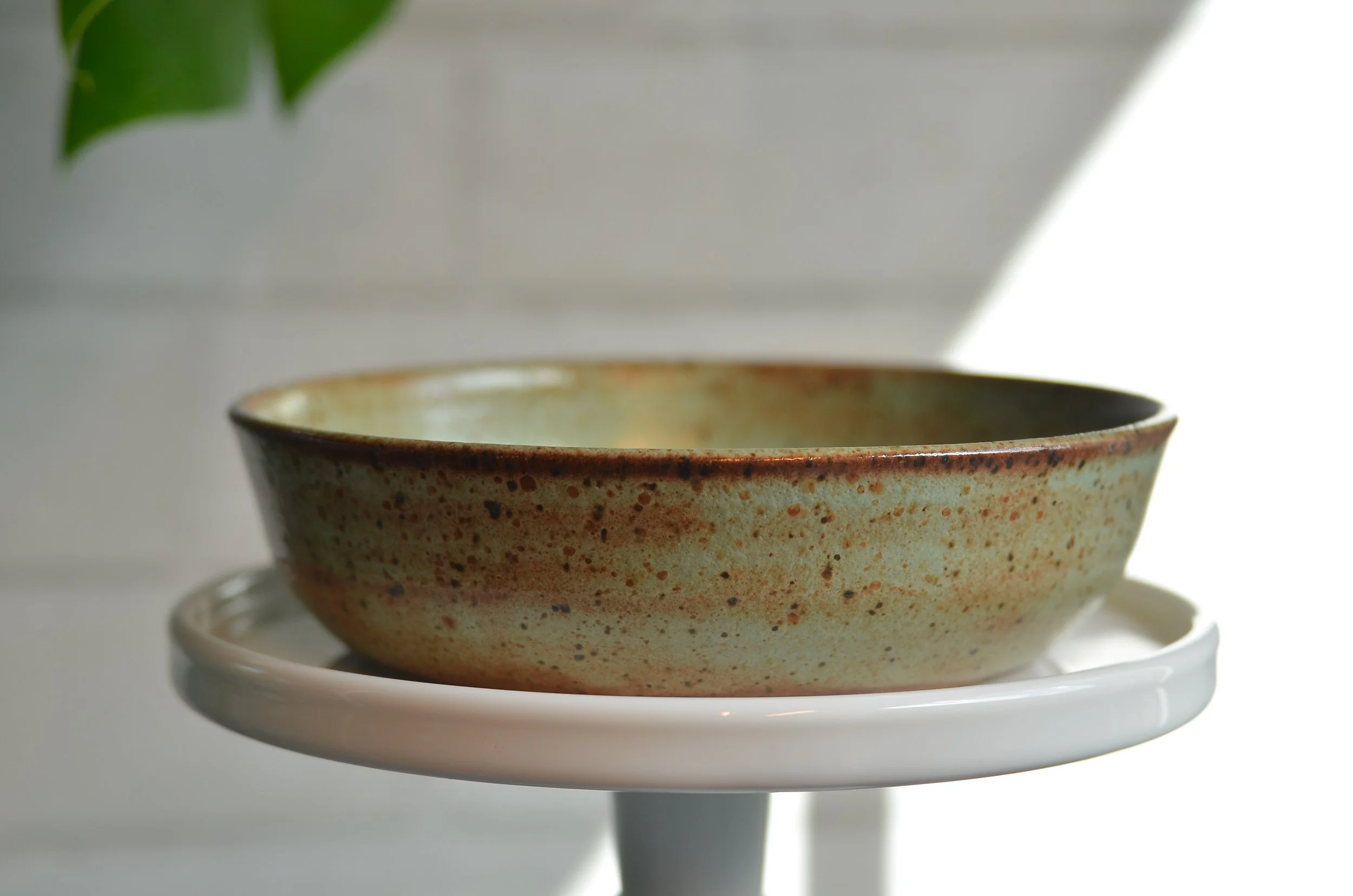 small saucer in speckled stoneware 