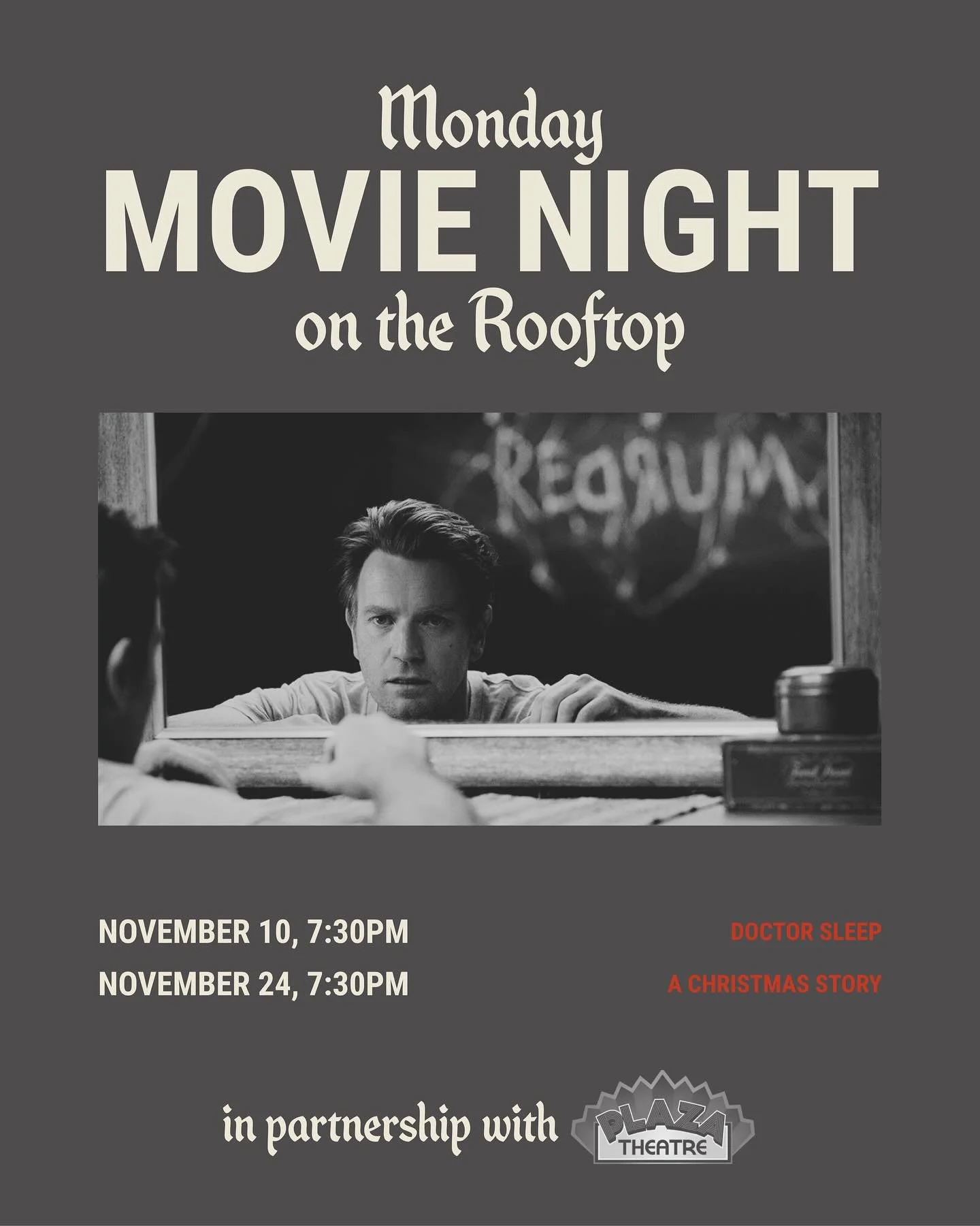 Now Showing: Monday Movie Nights 🎬 
 
The Rooftop becomes the cinema this season as we team up with @plazaatlanta for three nights of big screens, bright lights, and a view that steals the show. 
 
Showtime is 7:30 PM. Admission is free and seats ar