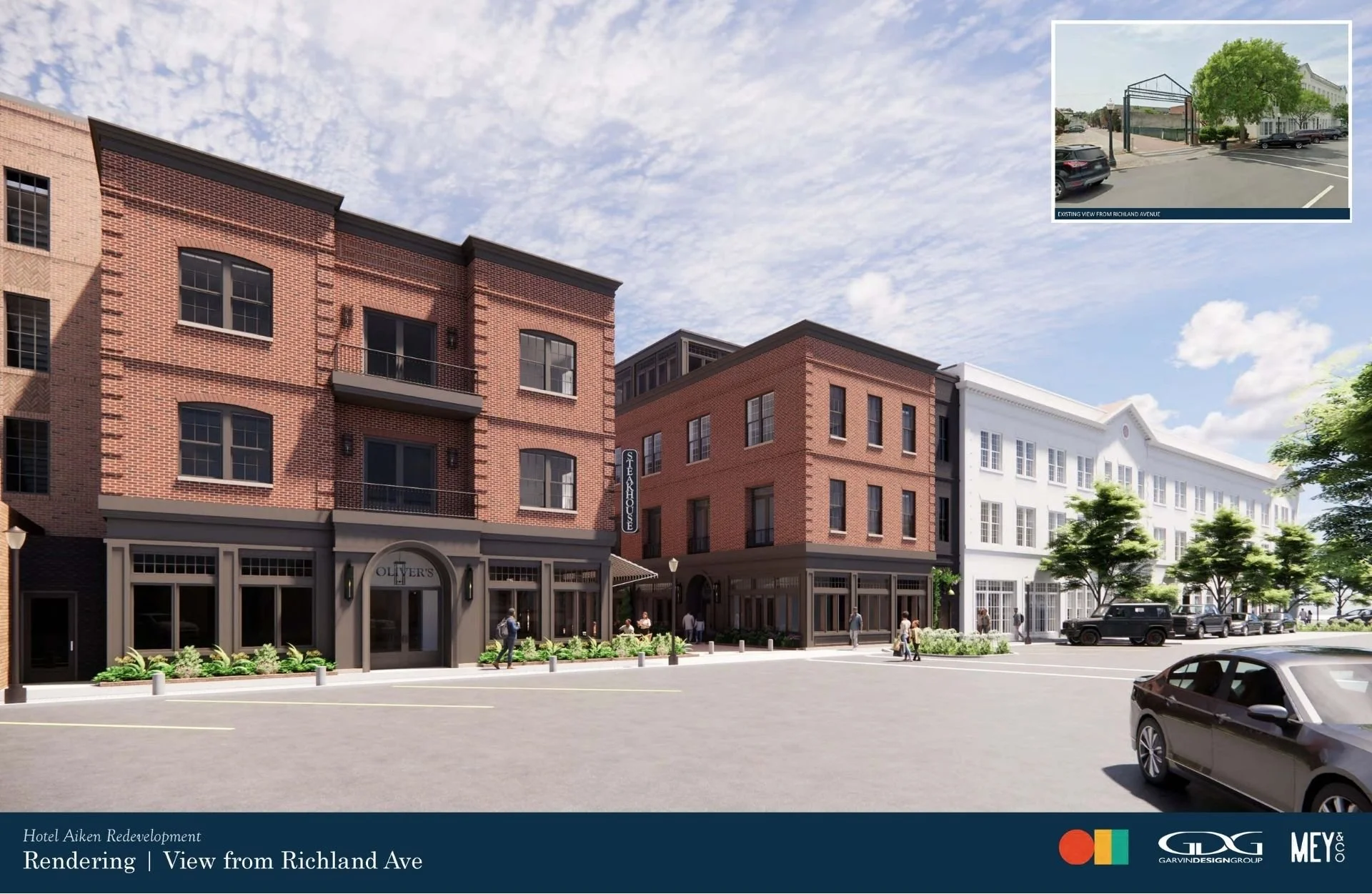 Hotel Aiken Redevelopment | Renderings | View from Richland Ave