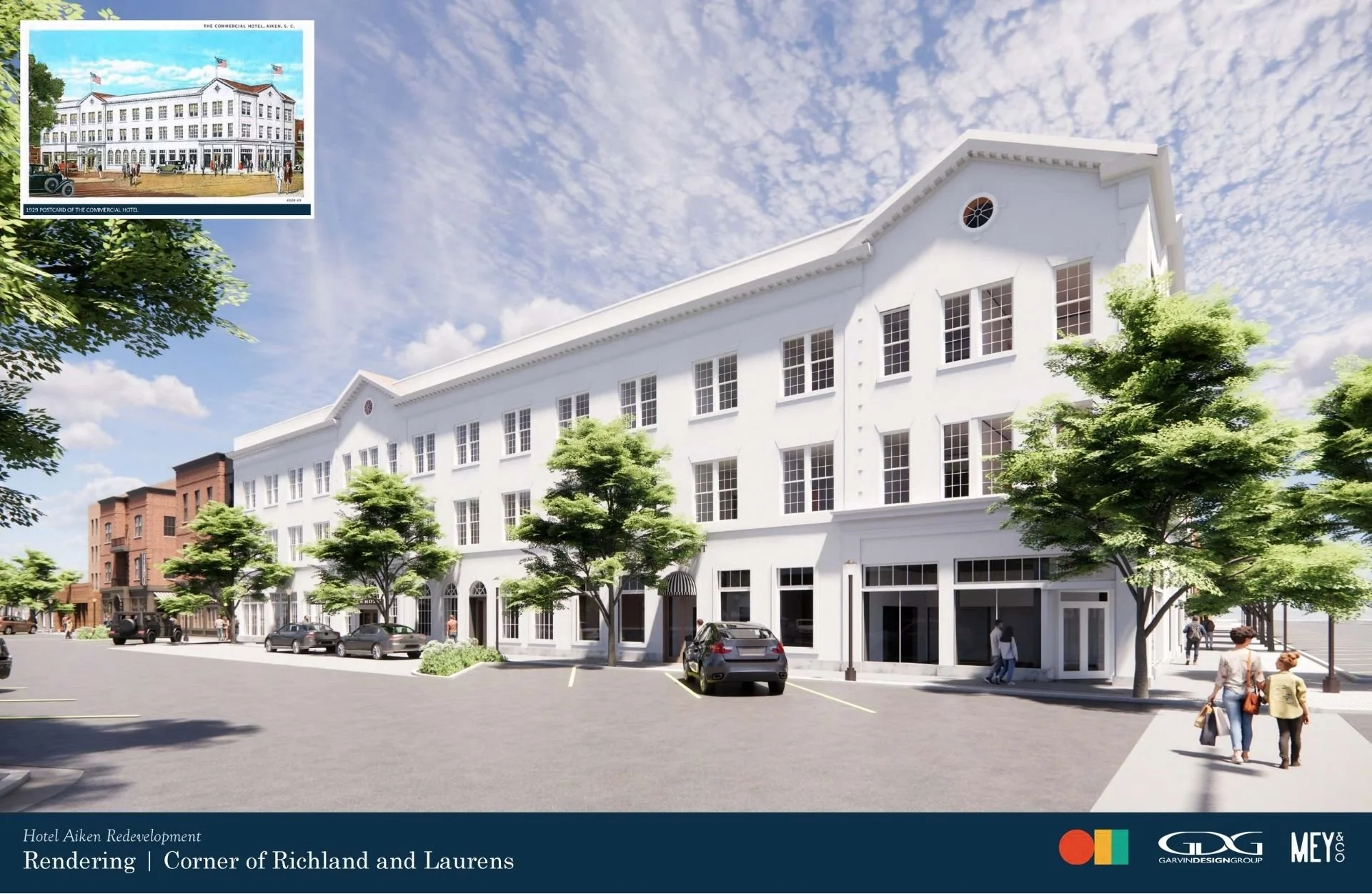 Hotel Aiken Redevelopment | Renderings | Corner of Richland and Laurens