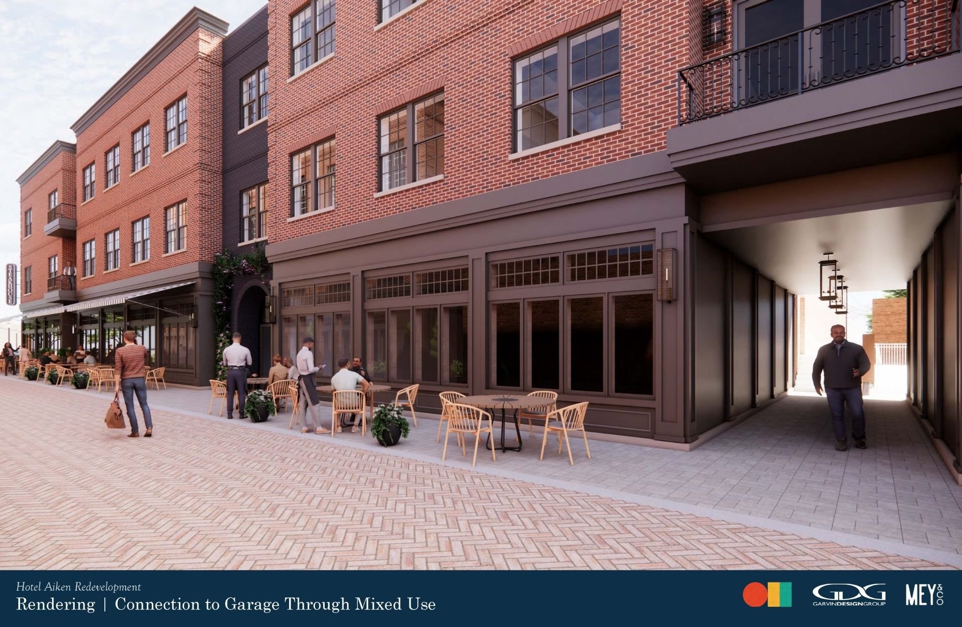 Hotel Aiken Redevelopment | Renderings | Connection to Garage Through Mixed Use