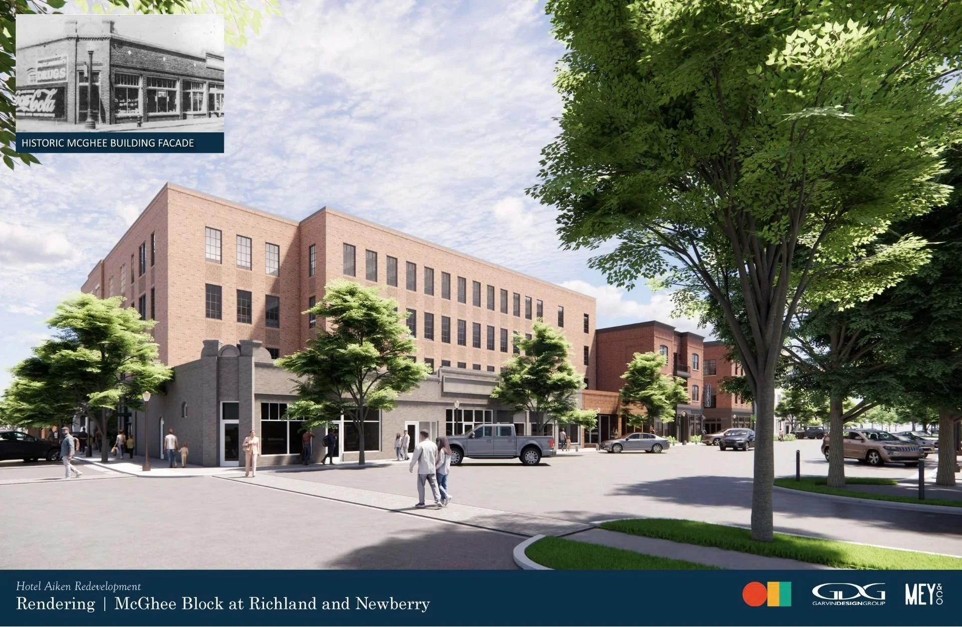 Hotel Aiken Redevelopment | Renderings | McGhee Block at Richland and Newberry