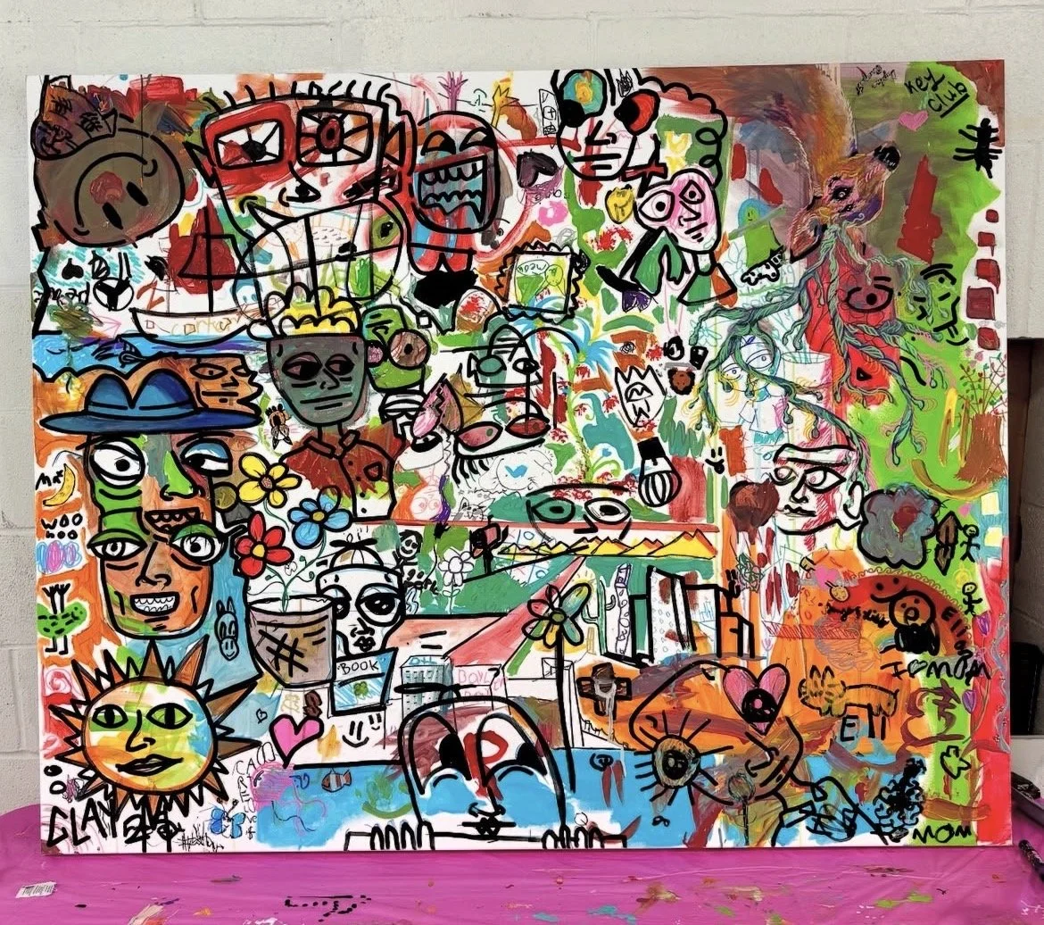 art in the park 2025. I did this with 200ish people. check out my Instagram. auctioned off. raised 2k for the Arts