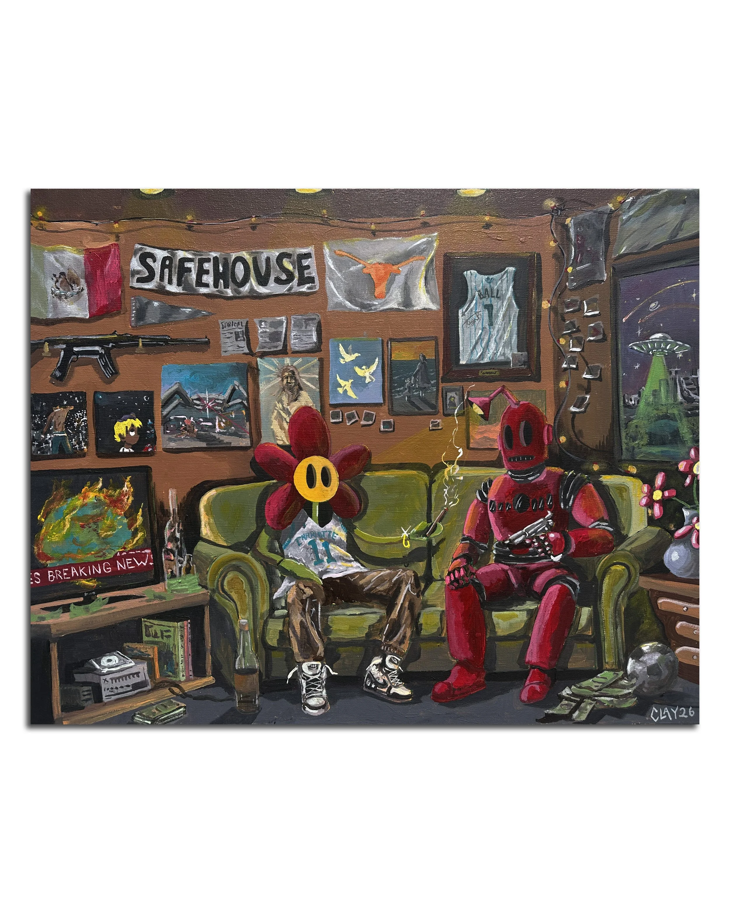 "safe house #2", acrylic on canvas, 24x30. 3/26, commissioned.