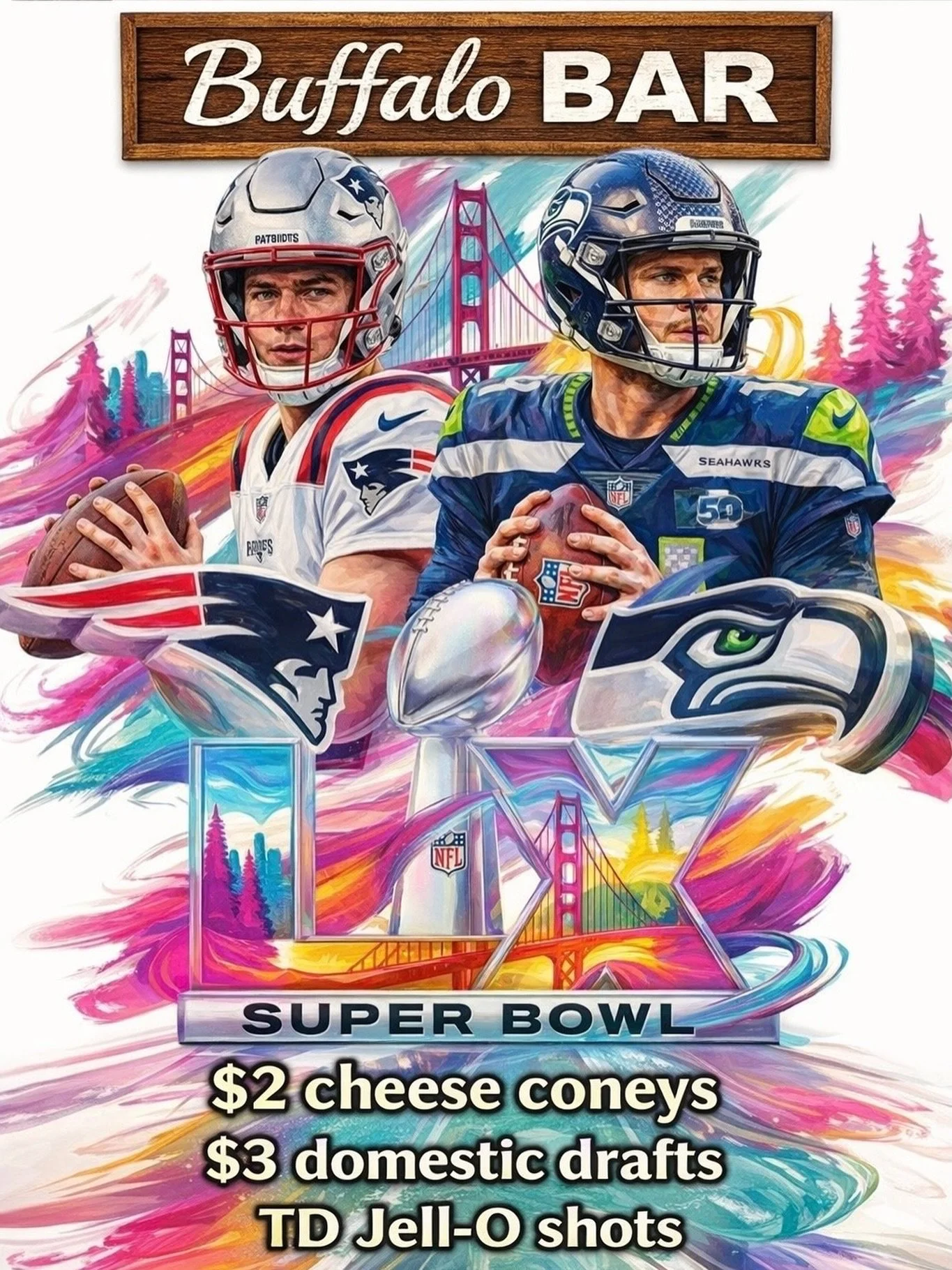 Come hang out with us for the Super Bowl this Sunday! Come earl &amp; secure your spot. Bring the whole crew or just yourself - either way it&rsquo;s going to be a party!!