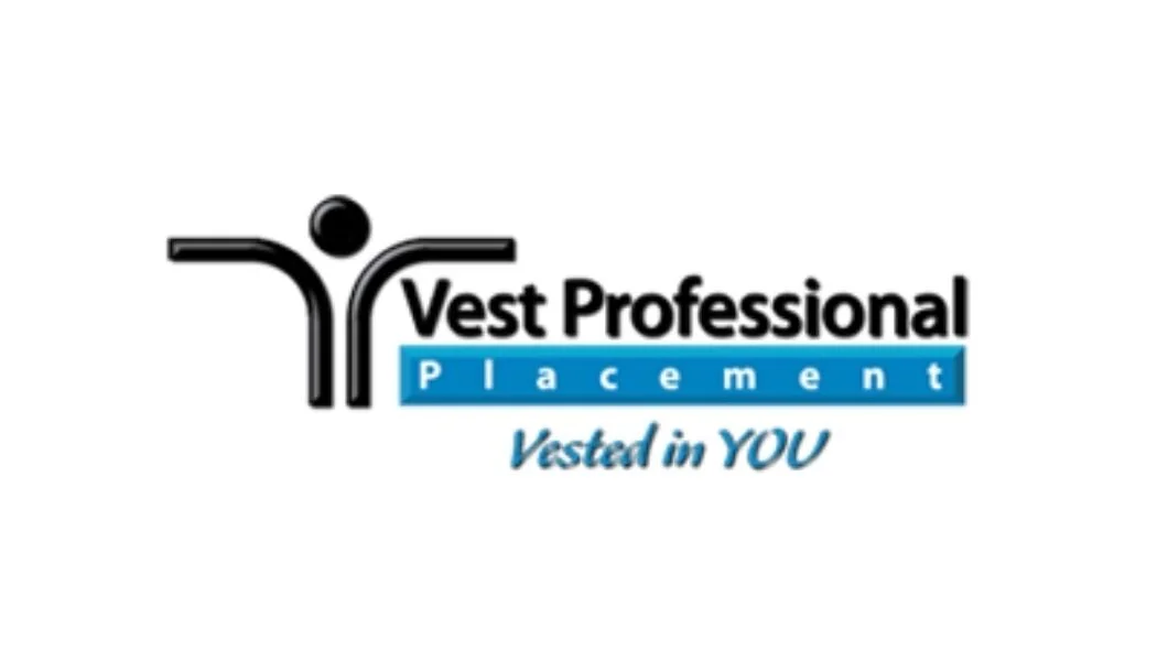 Logo of Vest Professional Placement with the tagline 'Vested in YOU.'