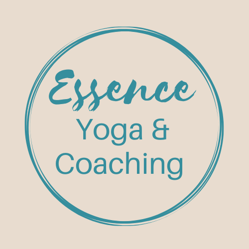 Logo for Essence Yoga & Coaching with stylized text inside a double circle