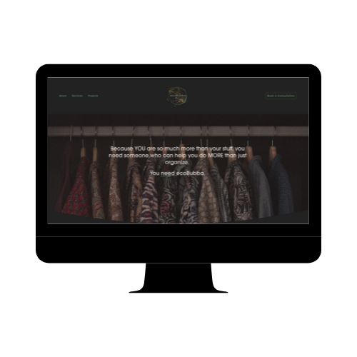 A clothing rack with various patterned shirts and jackets displayed in front of a dark background, with a website header and a quote about support and community.