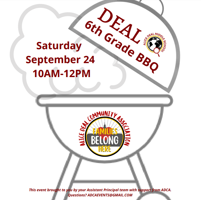 6th Grade Barbecue Tomorrow