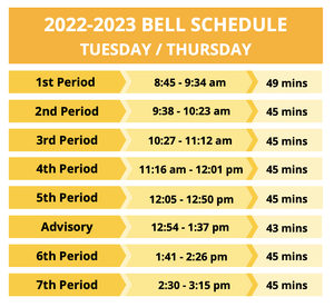 Deal Bell Schedules — Alice Deal Middle School