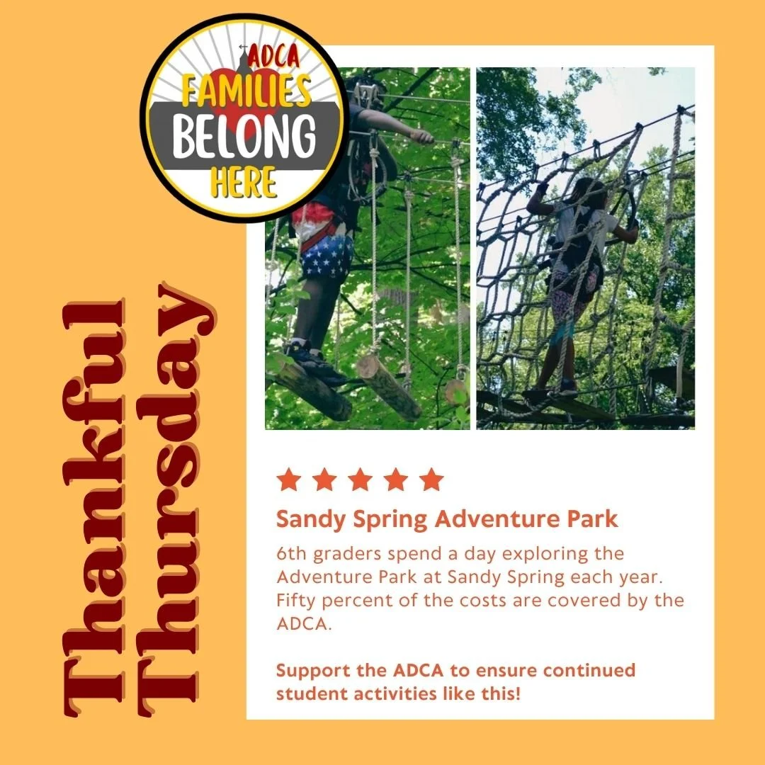 Thankful Thursday! 6th Grade Team Building - Adventure Park at Sandy Spring