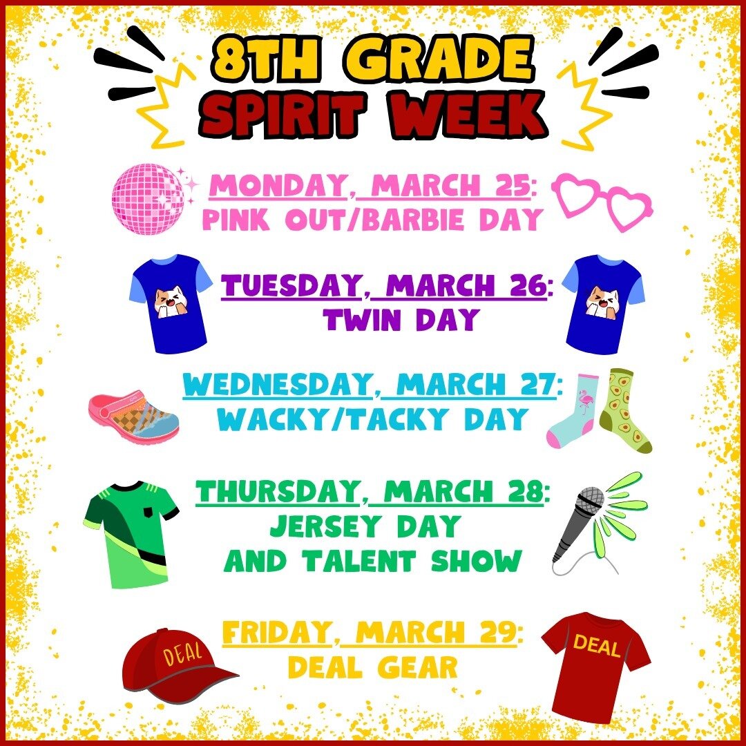 8th grade Spirit Week is here! Join in on the fun and support the canned food drive run by Student Council! #admsherewegrow