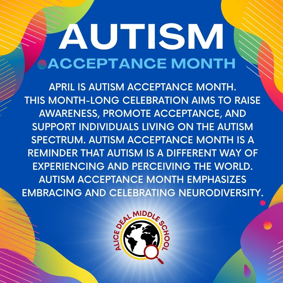 April is Autism Acceptance Month reminding us to embrace and celebrate neurodiversity! #admsherewegrow