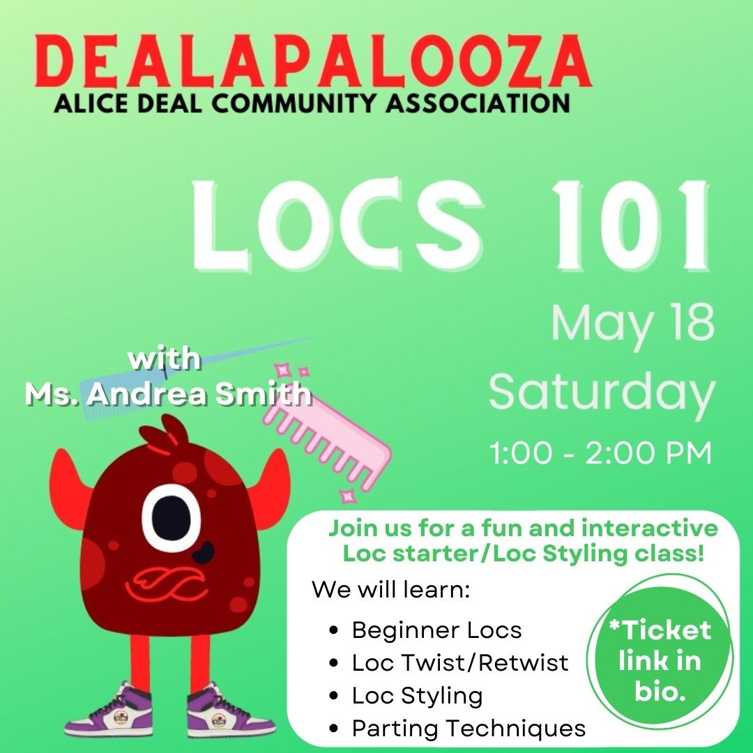 Join us for a fun and interactive Loc starter/Loc Styling class this Saturday, May 18 from 1-2pm! Dealapalooza ticket link in bio.