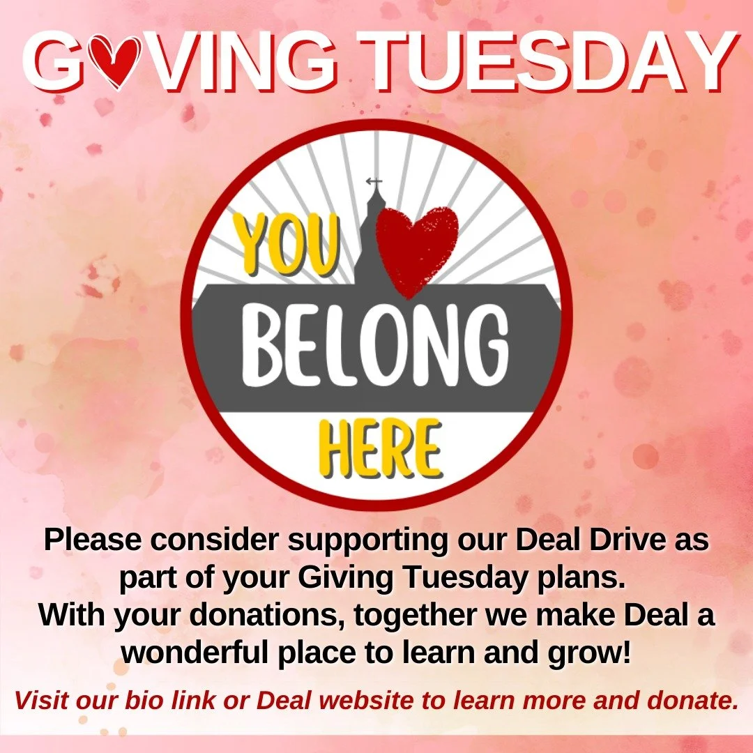 Please consider supporting our Deal Drive as part of your Giving Tuesday plans. With your donations, together we make Deal a wonderful place to learn and grow! See our bio link or website to learn more and donate. #admsherewegrow