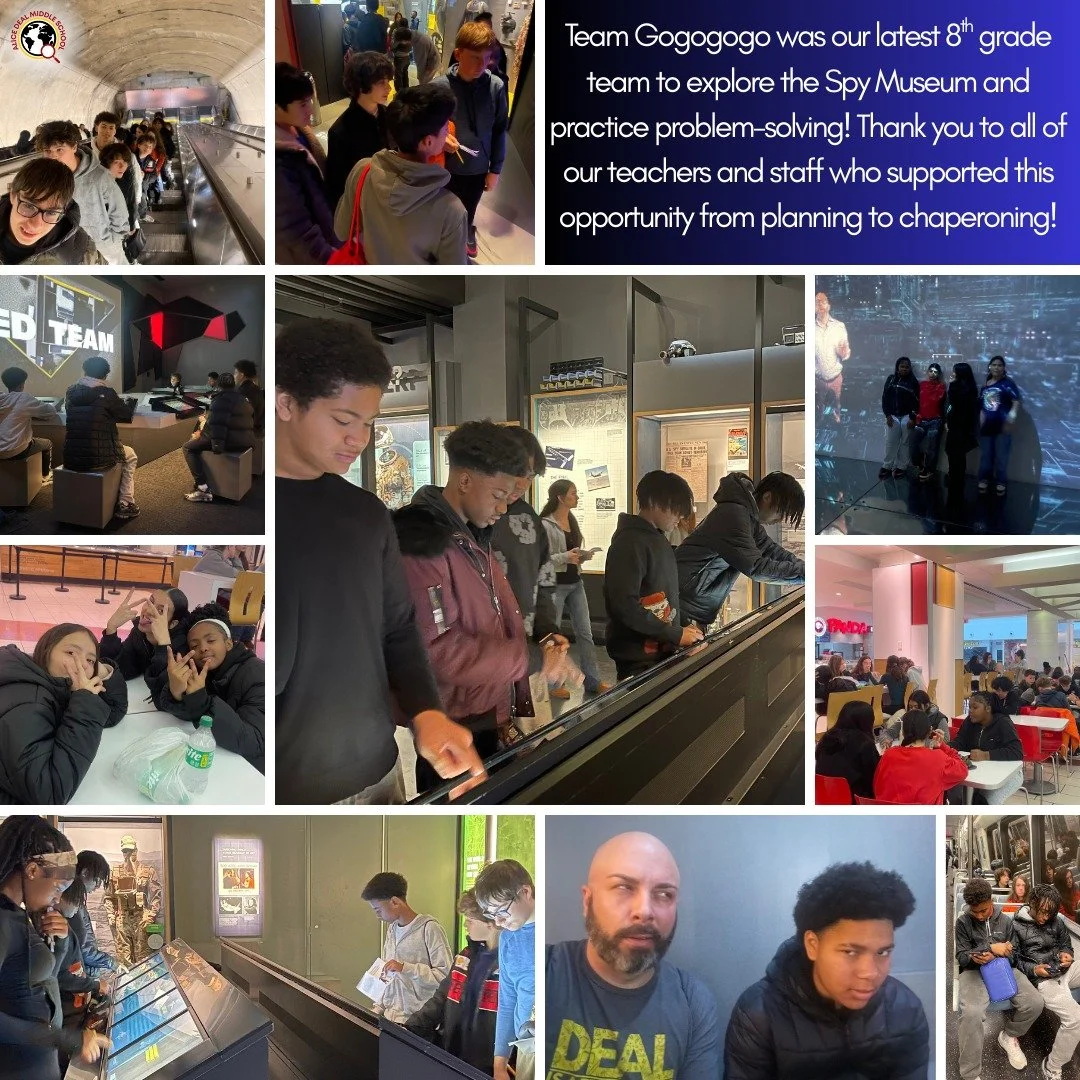 Team Gogogogo was our latest 8th grade team to explore the Spy Museum and practice problem-solving! Thank you to all of our teachers and staff who supported this opportunity from planning to chaperoning! #admsherewegrow