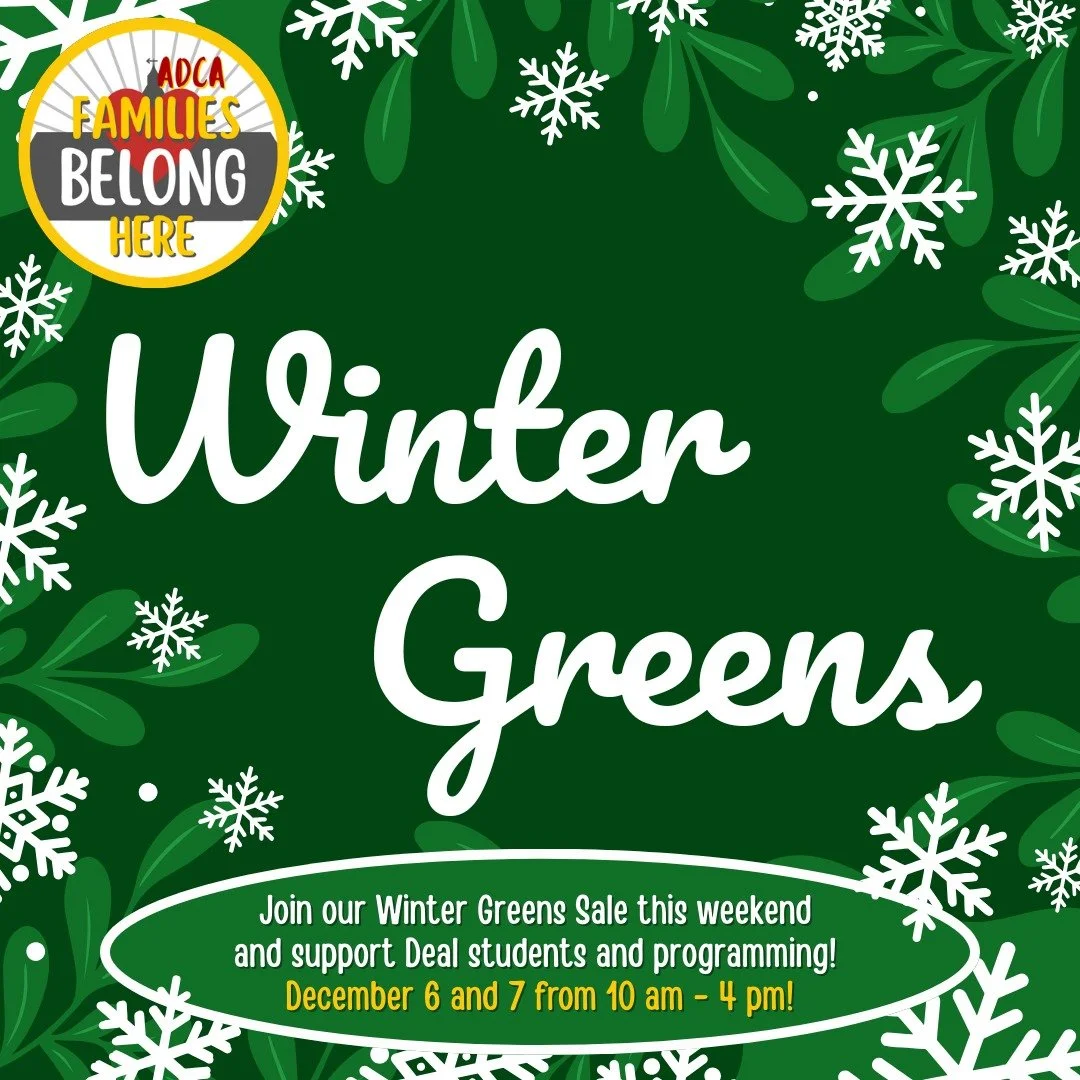 We can't wait for our Student Winter Market happening today, December 6 from 10 am - 2 pm in front of Deal! Don't forget to stop by our Winter Greens Sale this weekend from 10 am - 4 pm on Saturday and Sunday. All proceeds support Deal students and p