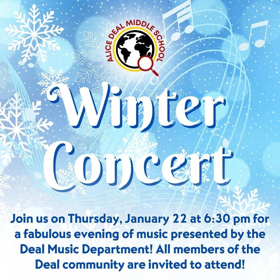 Join us on Thursday, January 22 at 6:30 pm for a fabulous evening of music presented by the Deal Music Department! All members of the Deal community are invited to attend! #admsherewegrow