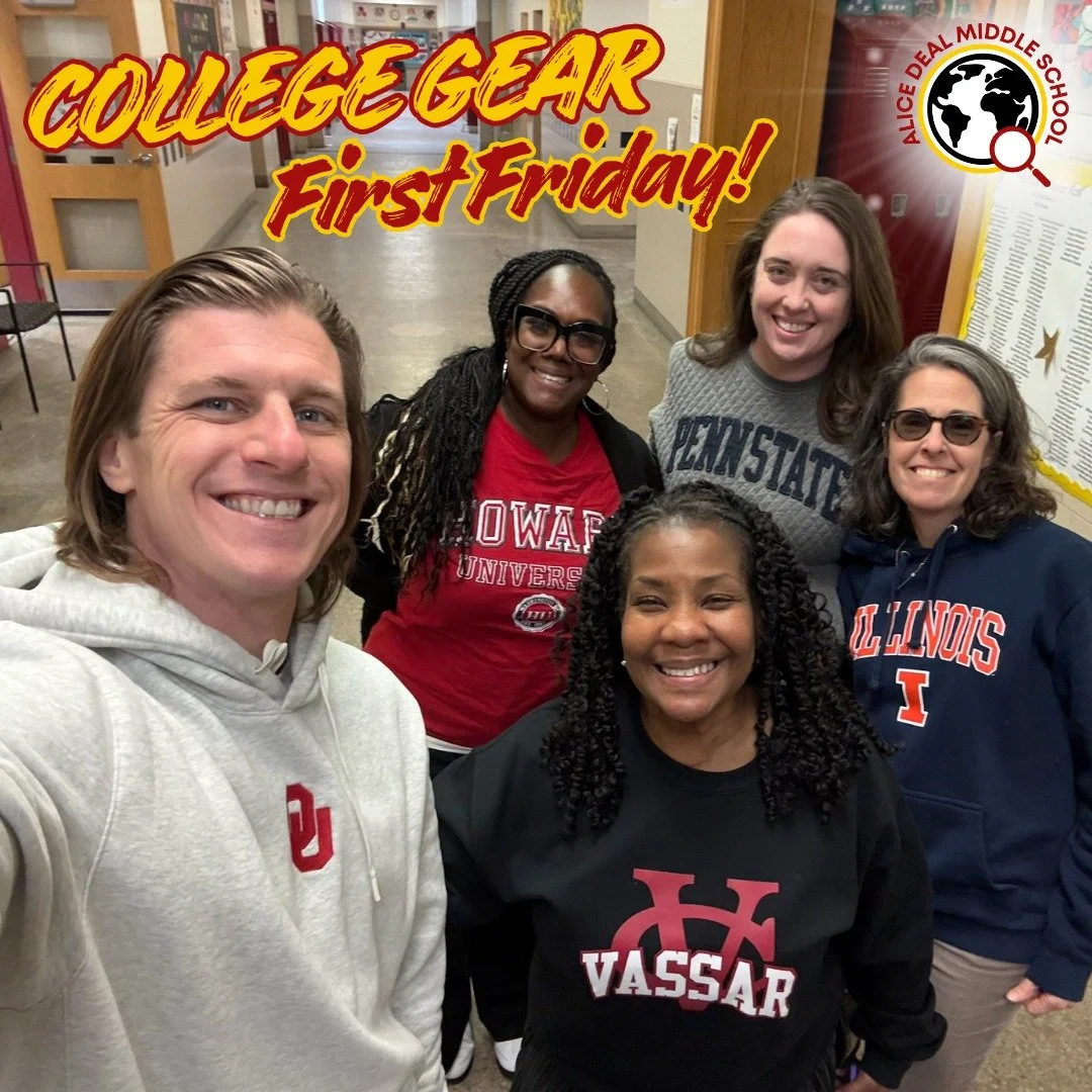 Shout outs to our Deal community for wearing their college gear today! #admsherewegrow