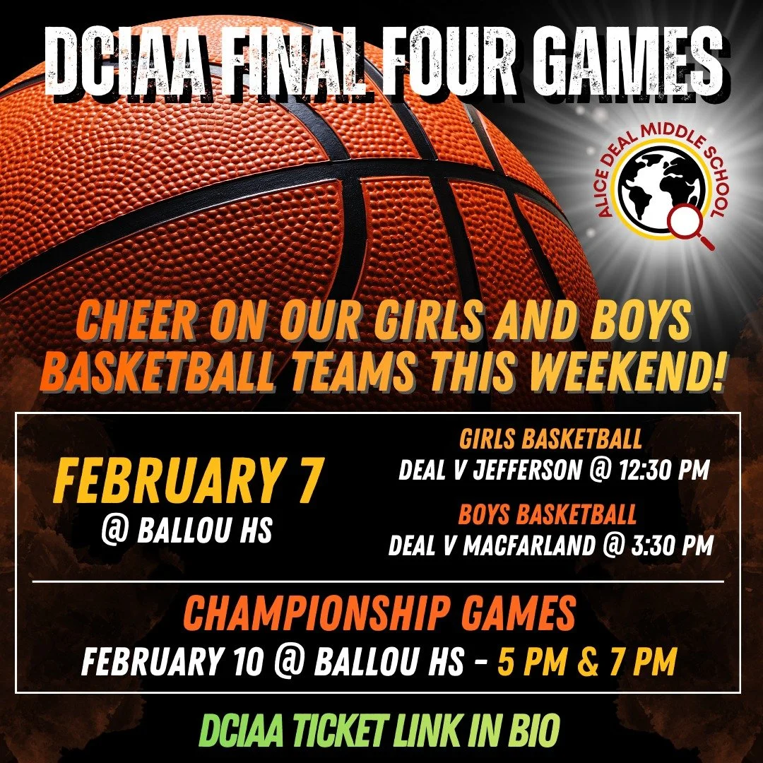 Cheer on our girls and boys basketball teams this weekend at the DCIAA Final Four! DCIAA ticket link is available in our bio. Go Deal! #admsherewegrow