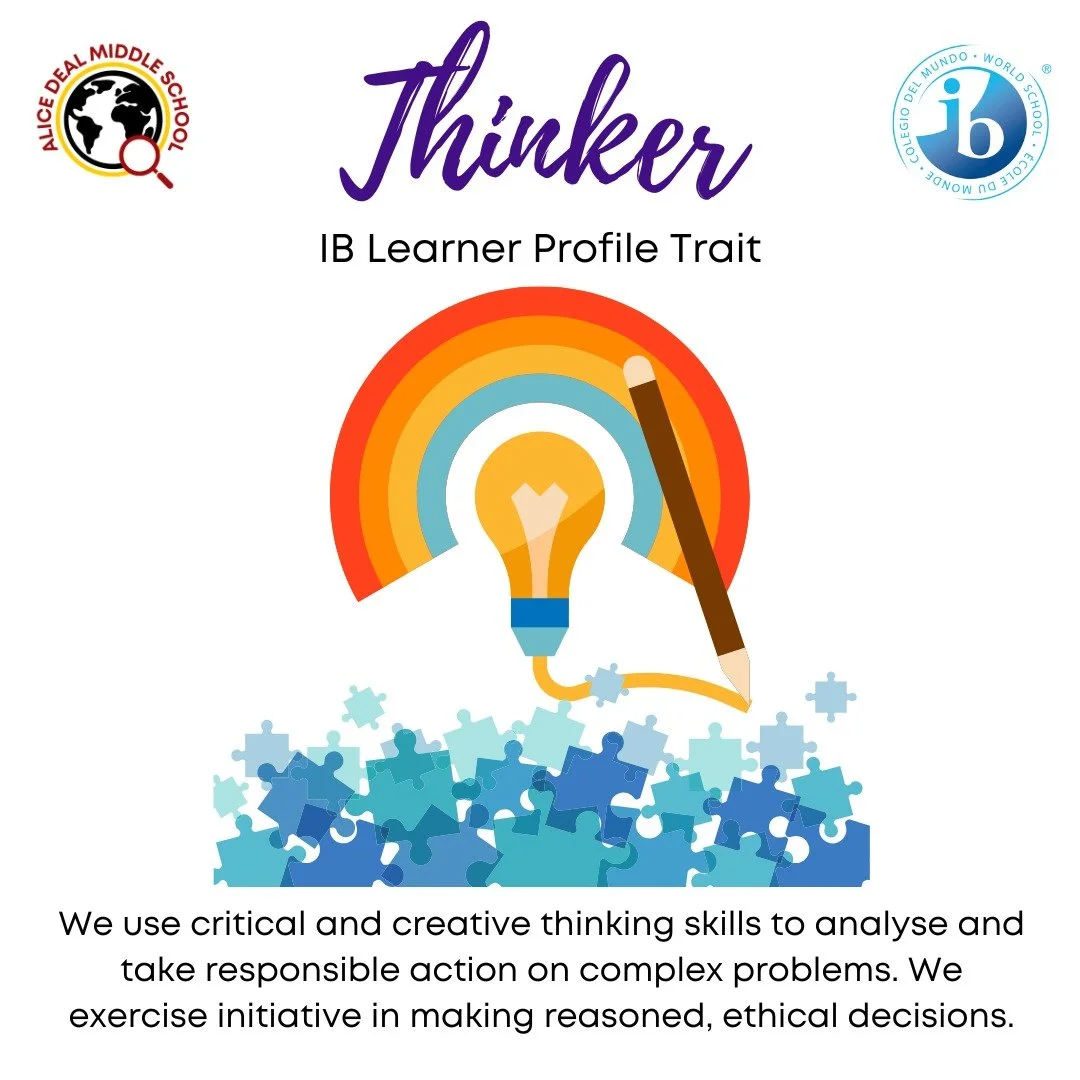 In February, we will recognize our THINKERS for our IB Learner Profile trait of the month! #admsherewegrow