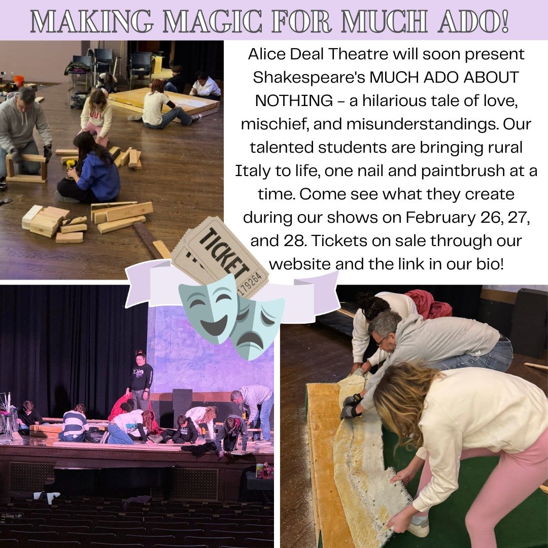 Our winter Shakespeare production of Much Ado About Nothing will debut at the end of this month! See the link in our bio or visit our website to buy your tickets and support our Deal Theatre program! #admsherewegrow