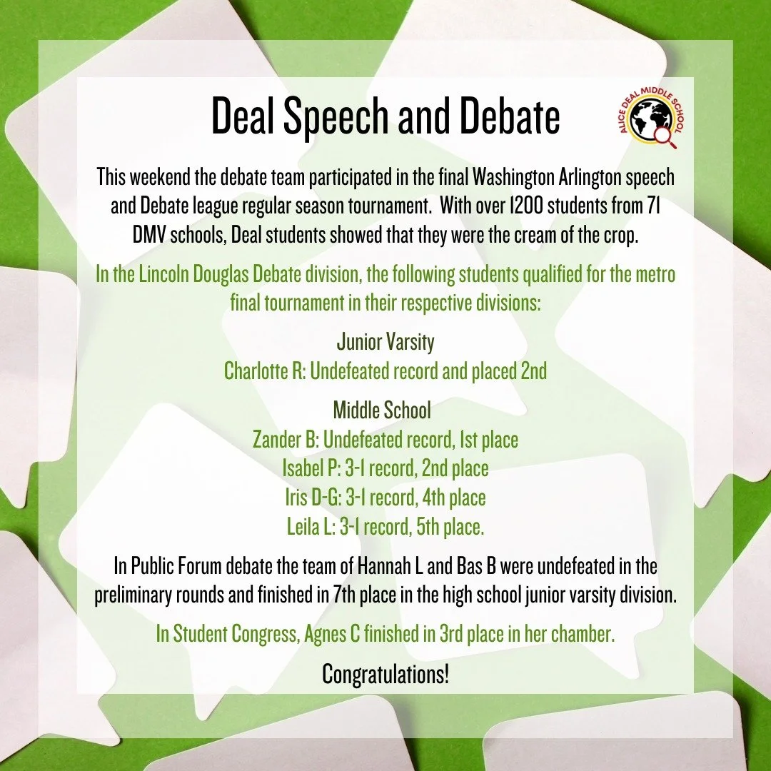 Congratulations Speech and Debate for a fantastic showing this weekend at the Washington Arlington Speech and Debate league tournament! #admsherewegrow