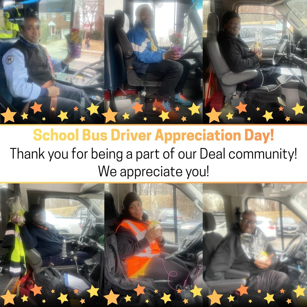 School Bus Driver Appreciation Day! Thank you for being a part of our Deal community! We appreciate you! #admsherewegrow