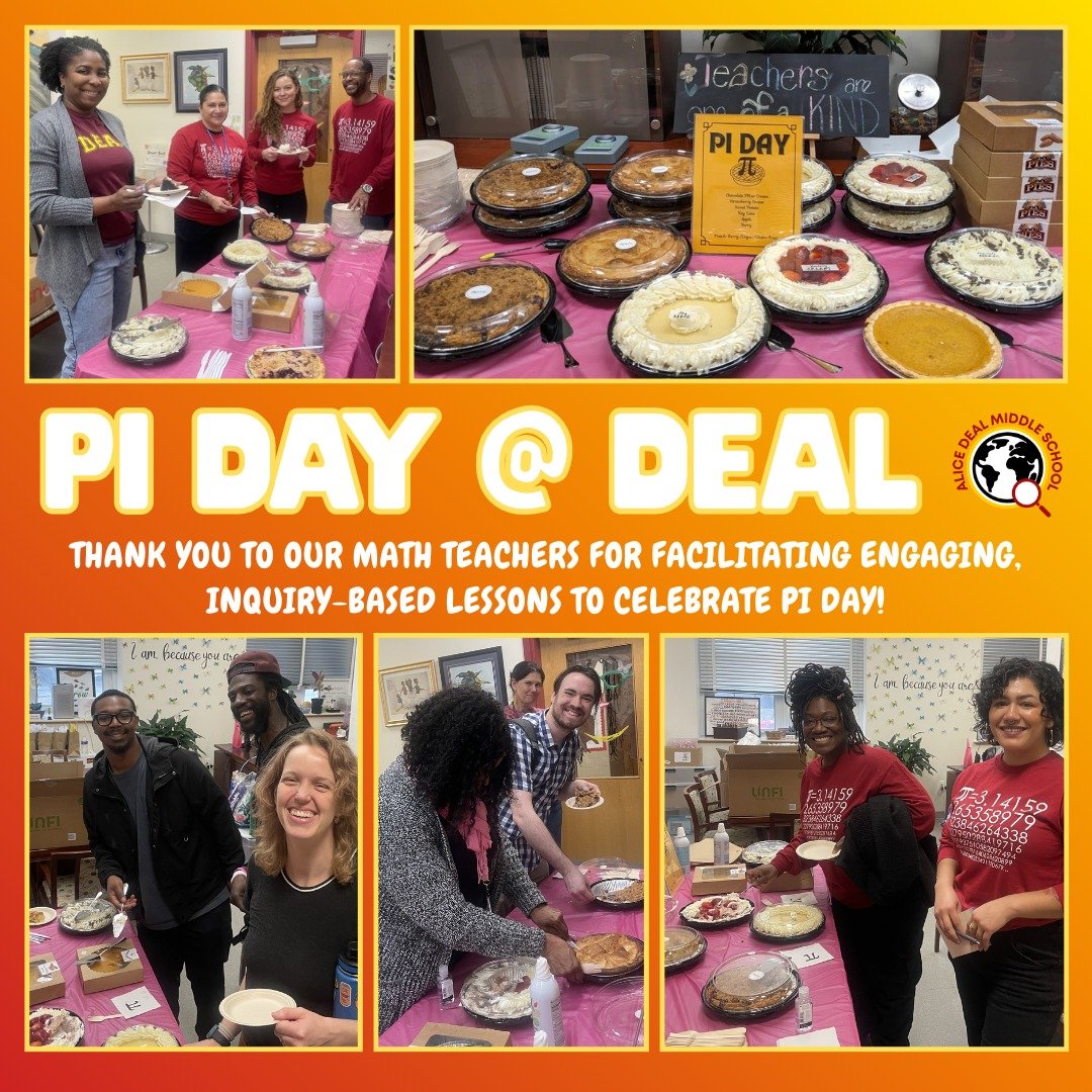 Thank you to our math teachers for facilitating engaging, inquiry-based lessons to celebrate Pi Day! #admsherewegrow