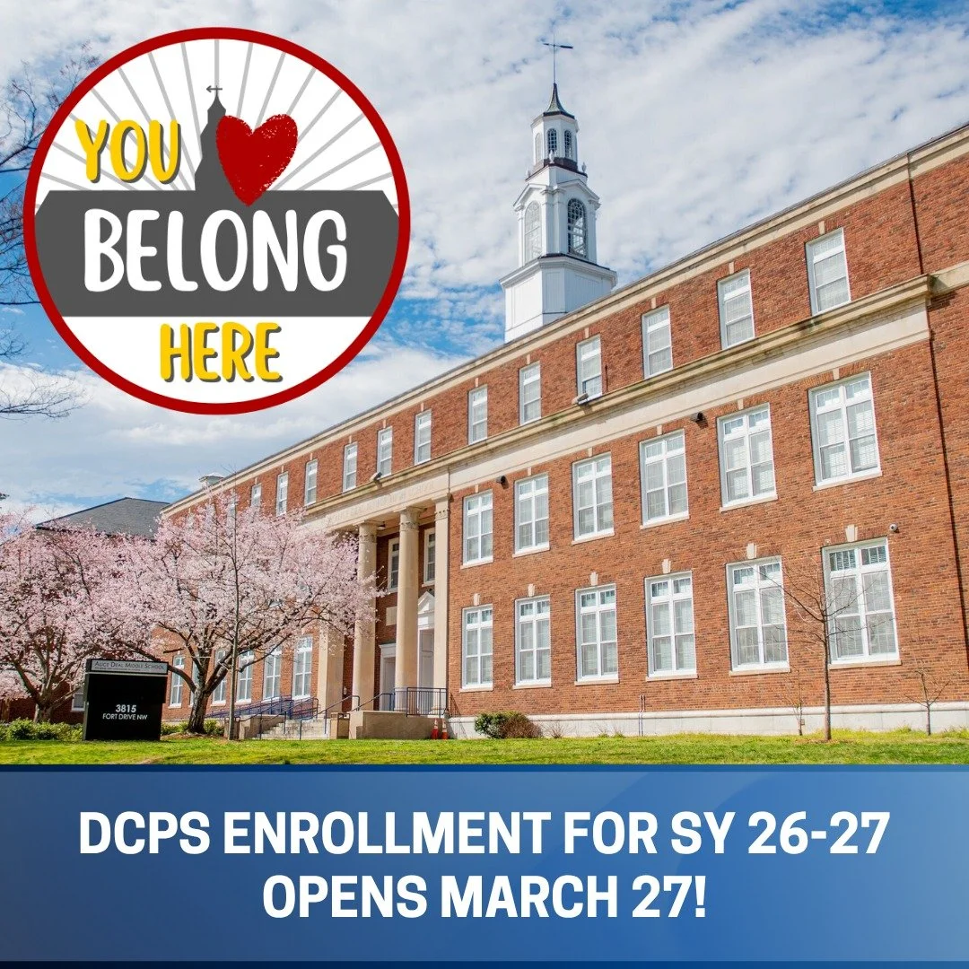 DCPS enrollment for SY 26-27 opens this Friday, March 27! #admsherewegrow