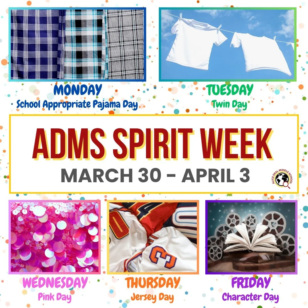Spirit Week is here! Join us in celebrating spring with our daily dress up themes! #admsherewegrow