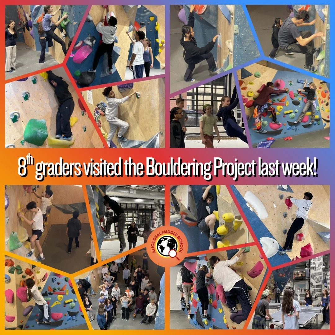 Our 8th graders visited the Bouldering Project last week! #admsherewegrow