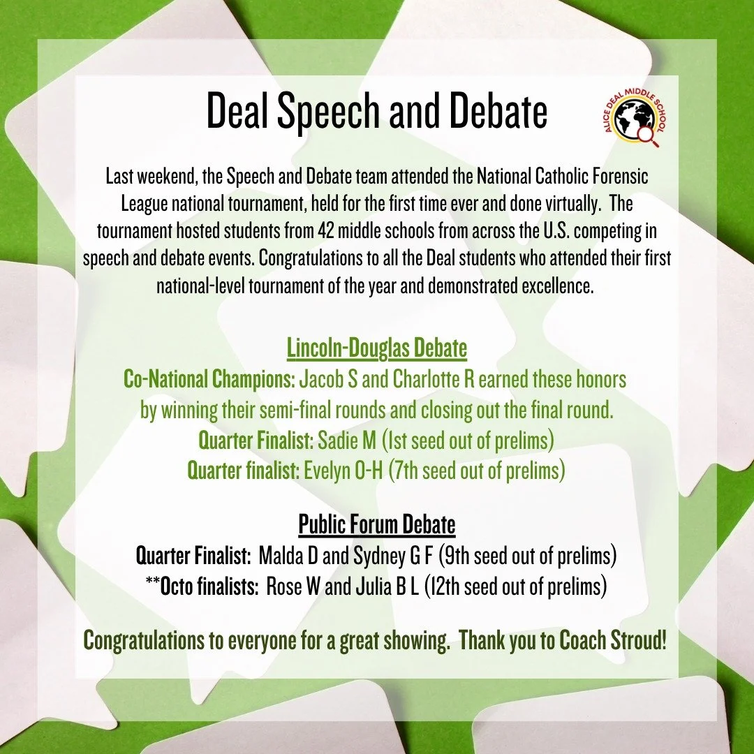 Congratulations to our Speech and Debate team for a fantastic performance last weekend at the National Catholic Forensic League national tournament! #admsherewegrow