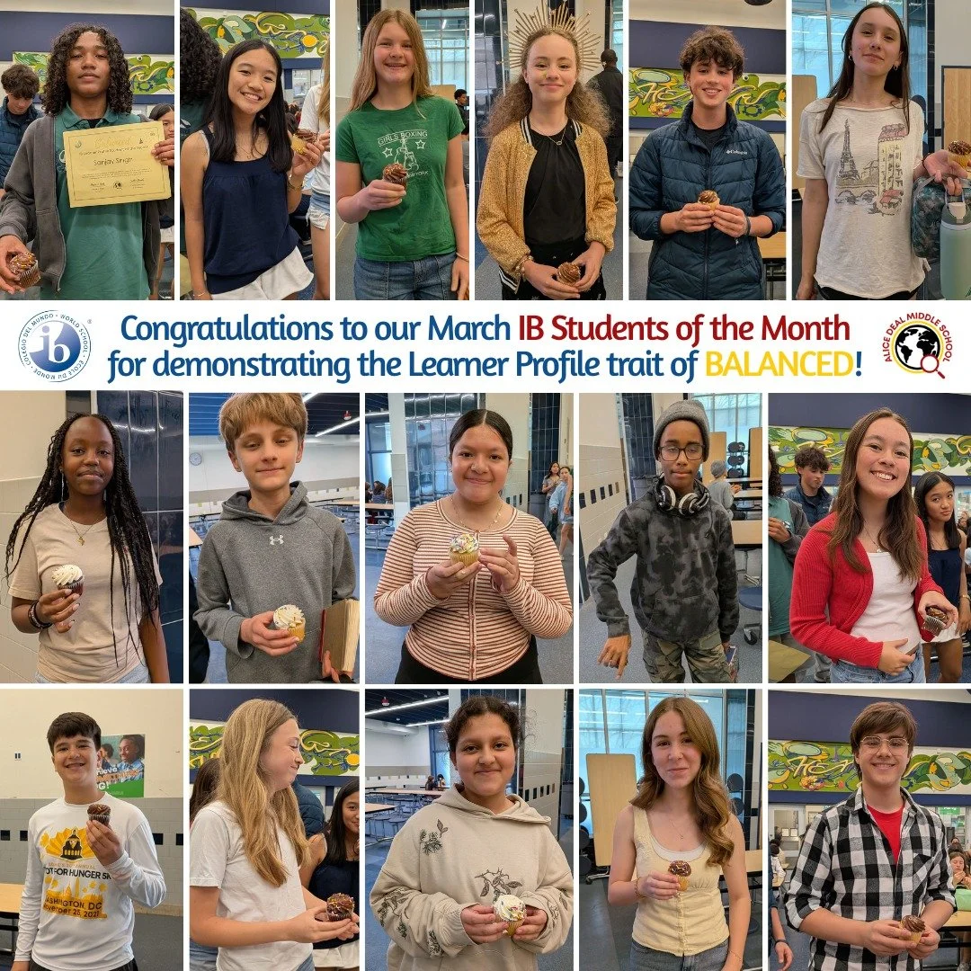 Congratulations to our March IB Students of the Month for demonstrating the Learner Profile trait of Balanced! #admsherewegrow