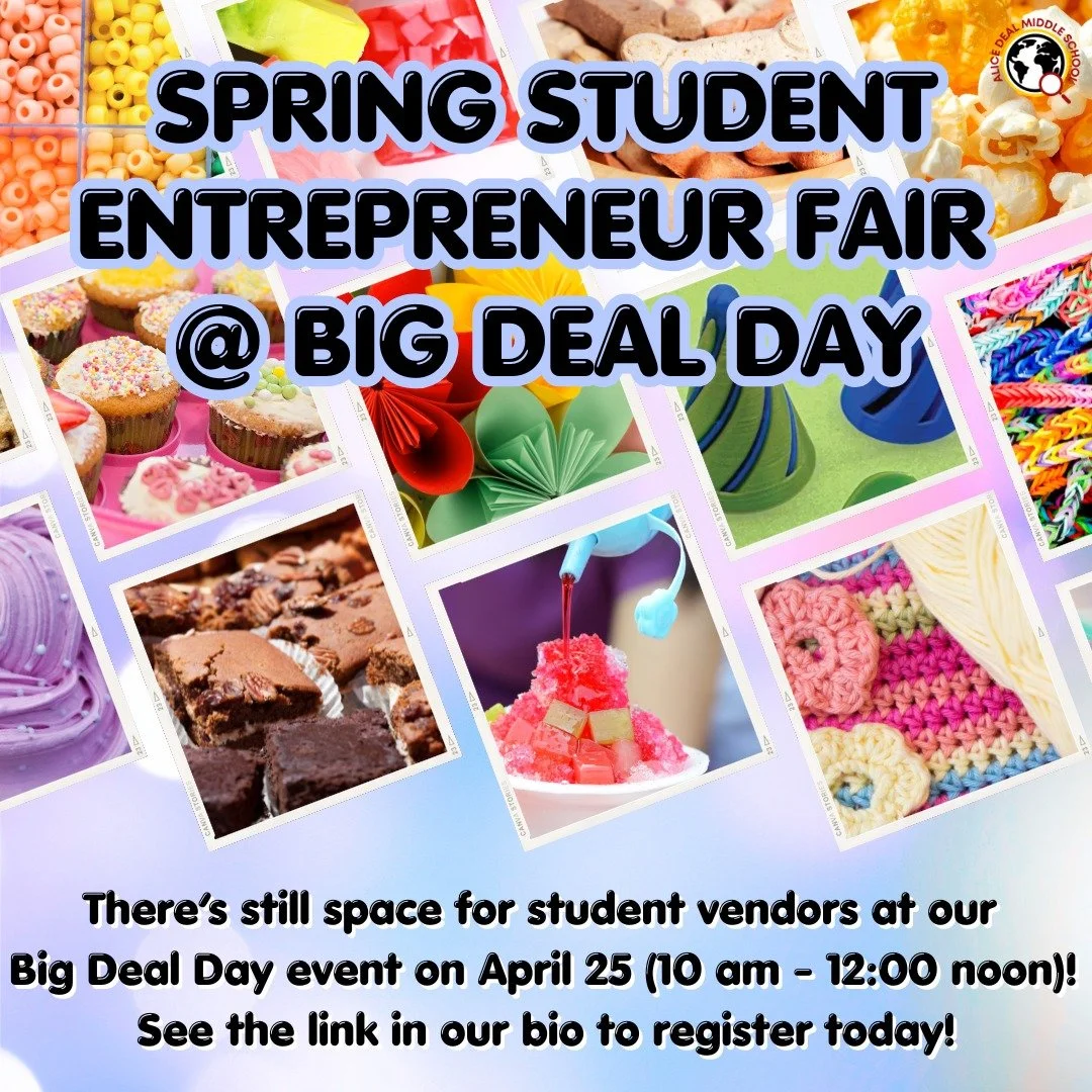 There's still space for student vendors at our Big Deal Day event on April 25! See the link in our bio to register today! #admsherewegrow