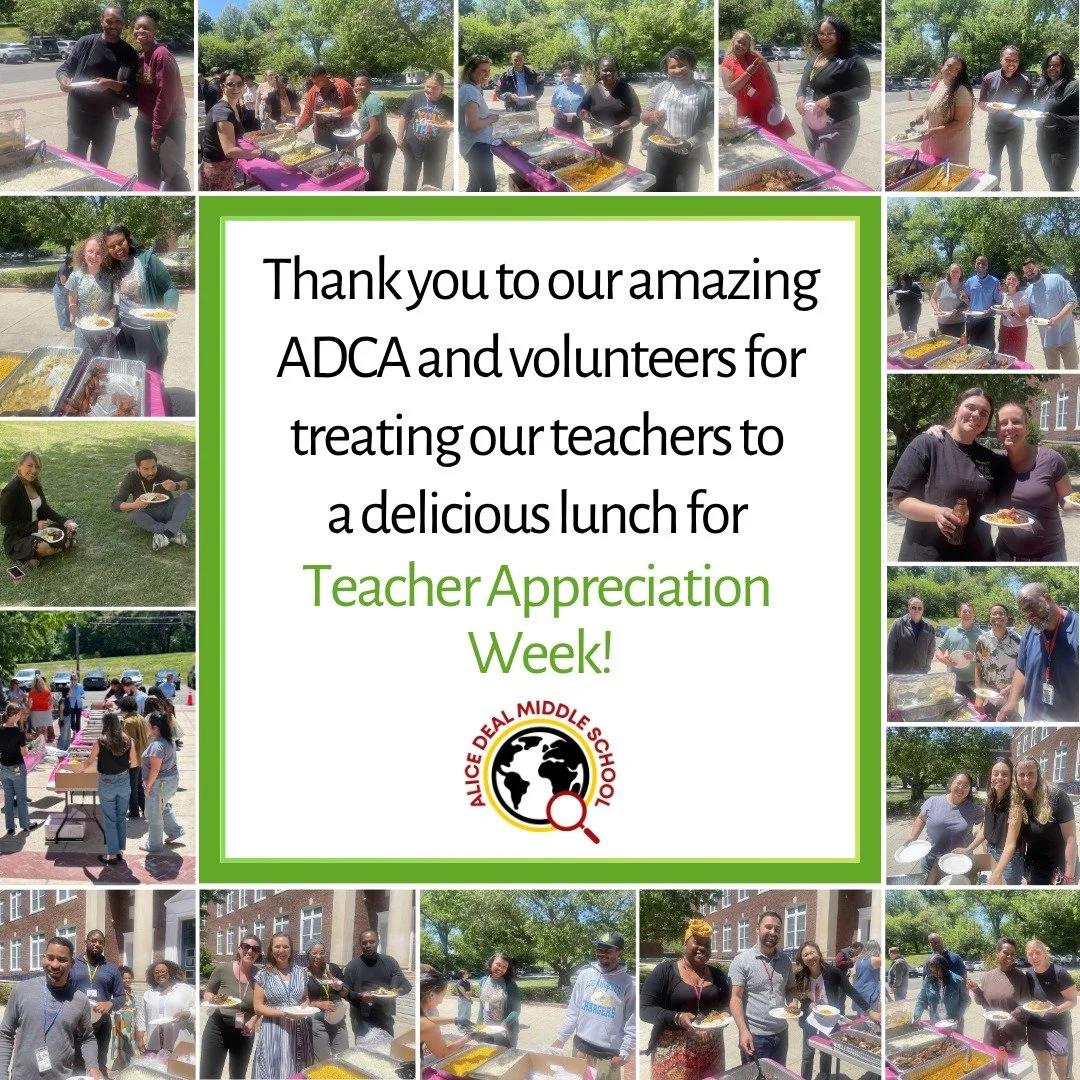 Thank you to our amazing ADCA and volunteers for treating our teachers to a delicious lunch for Teacher Appreciation Week! #admsherewegrow