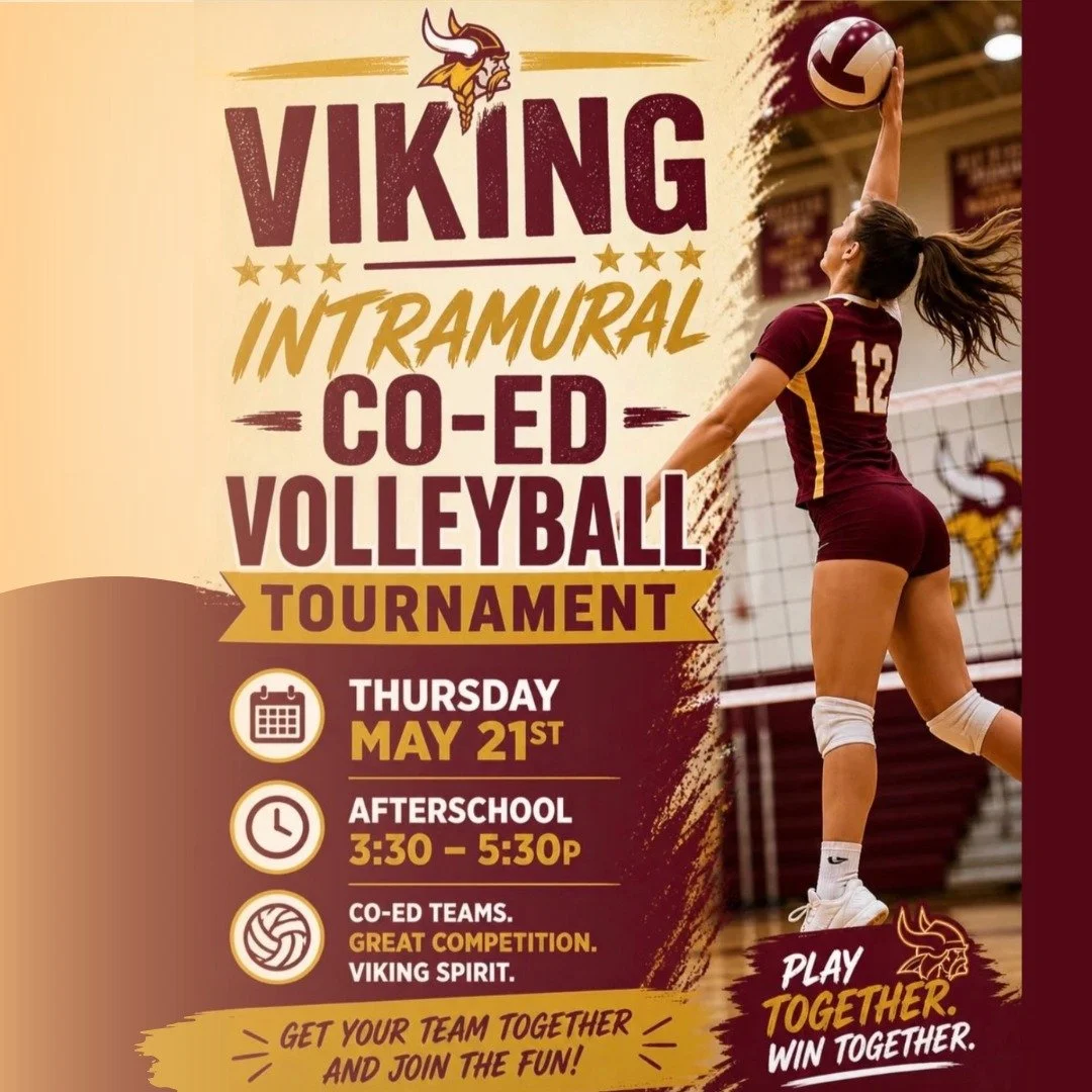 Get excited for our upcoming co-ed intramural volleyball tournament on Thursday, May 21 from 3:30 - 5:30pm! #admsherewegrow