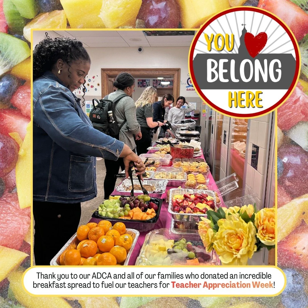 Thank you to our ADCA and all of our families who donated an incredible breakfast spread to fuel our teachers for Teacher Appreciation Week! #admsherewegrow