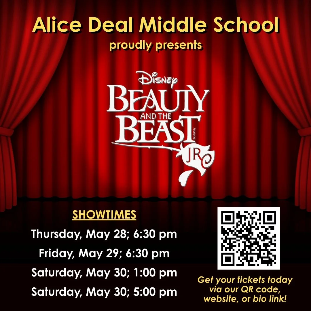 Be our guest to this year's spring musical, Beauty and the Beast! Join us May 28, 29, and 30 for an unforgettable performance! Purchase your tickets via the QR code, Deal website, or our bio link. #admsherewegrow