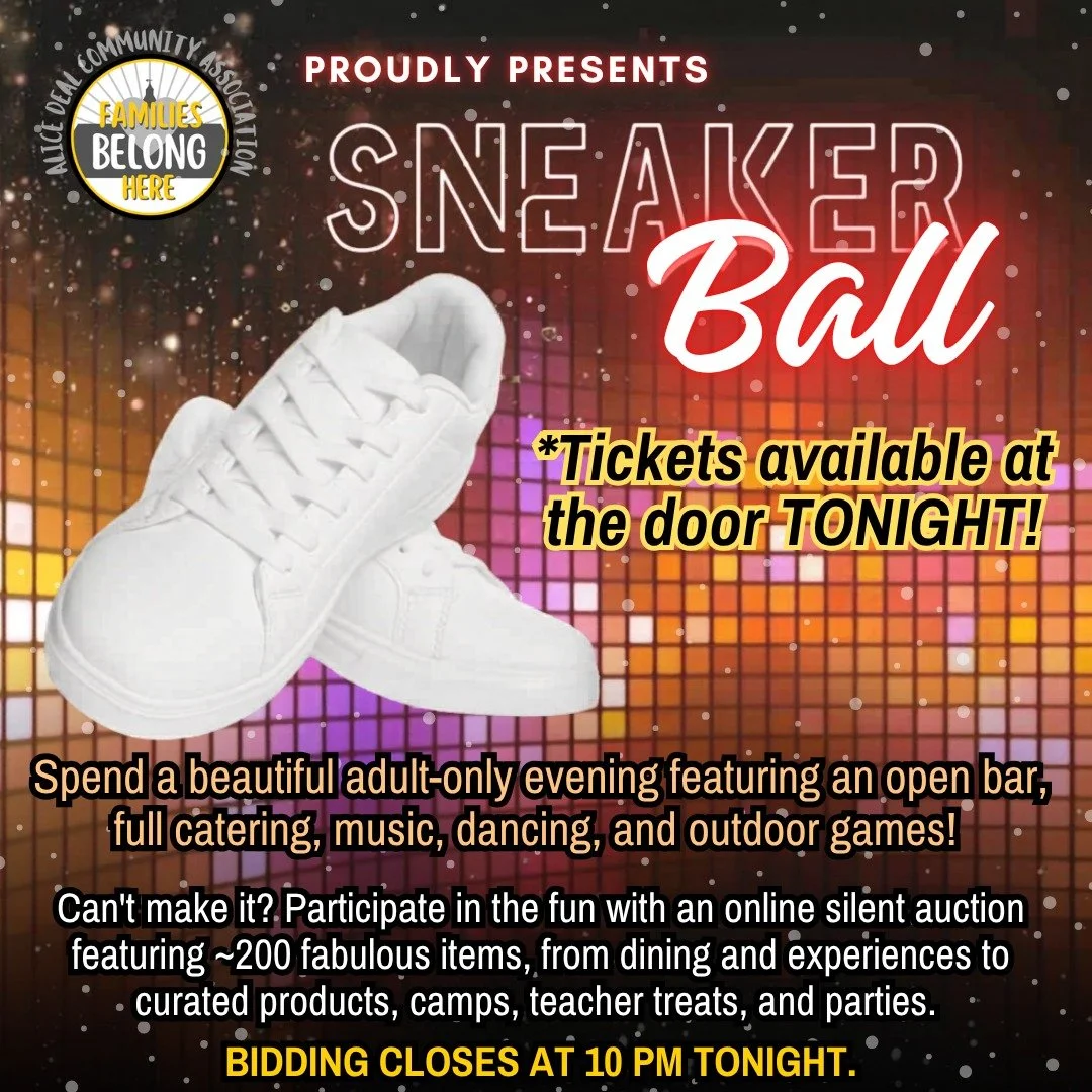 We can't wait to see you TONIGHT, May 16, at this year's SNEAKER BALL! Don't have your tickets yet? You can purchase them at the door! Check out our online silent auction and support Deal programming. Bidding closes at 10 pm tonight! #admsherewegrow