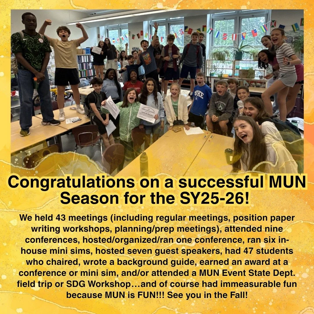 Congratulations to our Model UN participants for a fantastic season! #admsherewegrow