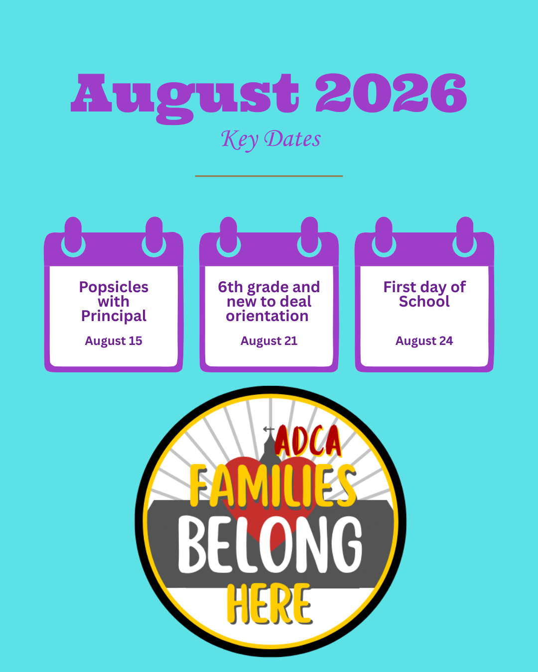 Key August Dates