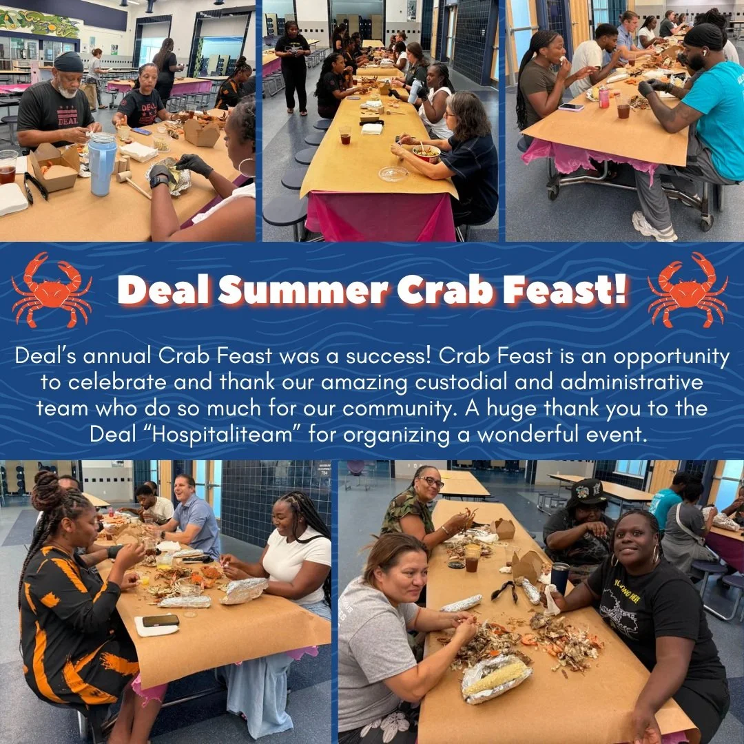 Deal&rsquo;s annual Crab Feast was a success! Crab Feast is an opportunity to celebrate and thank our amazing custodial and administrative team who do so much for our community. A huge thank you to the Deal &ldquo;Hospitaliteam&rdquo; for organizing 