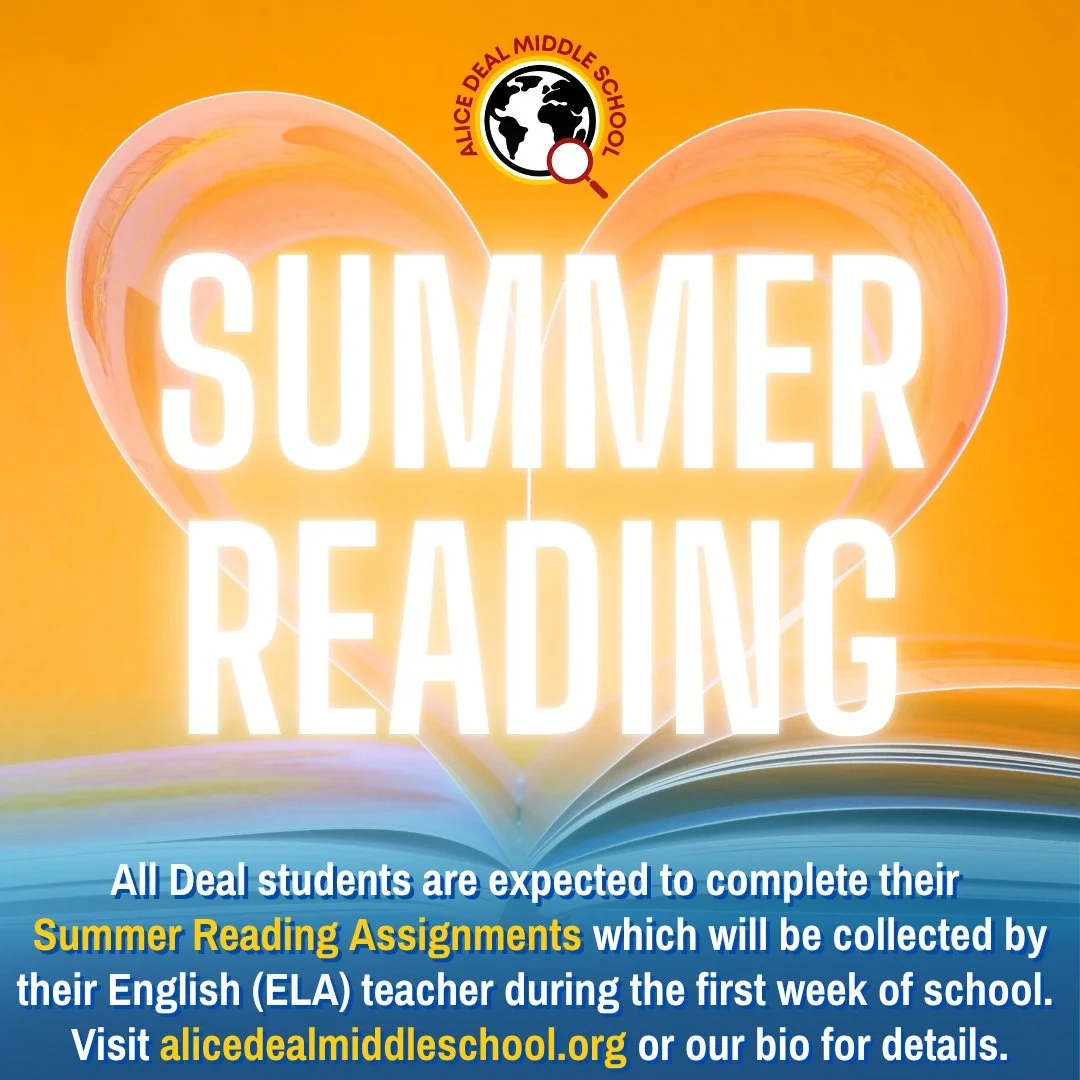 Our ELA teachers are looking forward to collecting this year's Summer Reading Assignments next week! The list of books and assignments by grade-level are available on our website and our bio. #admsherewegrow