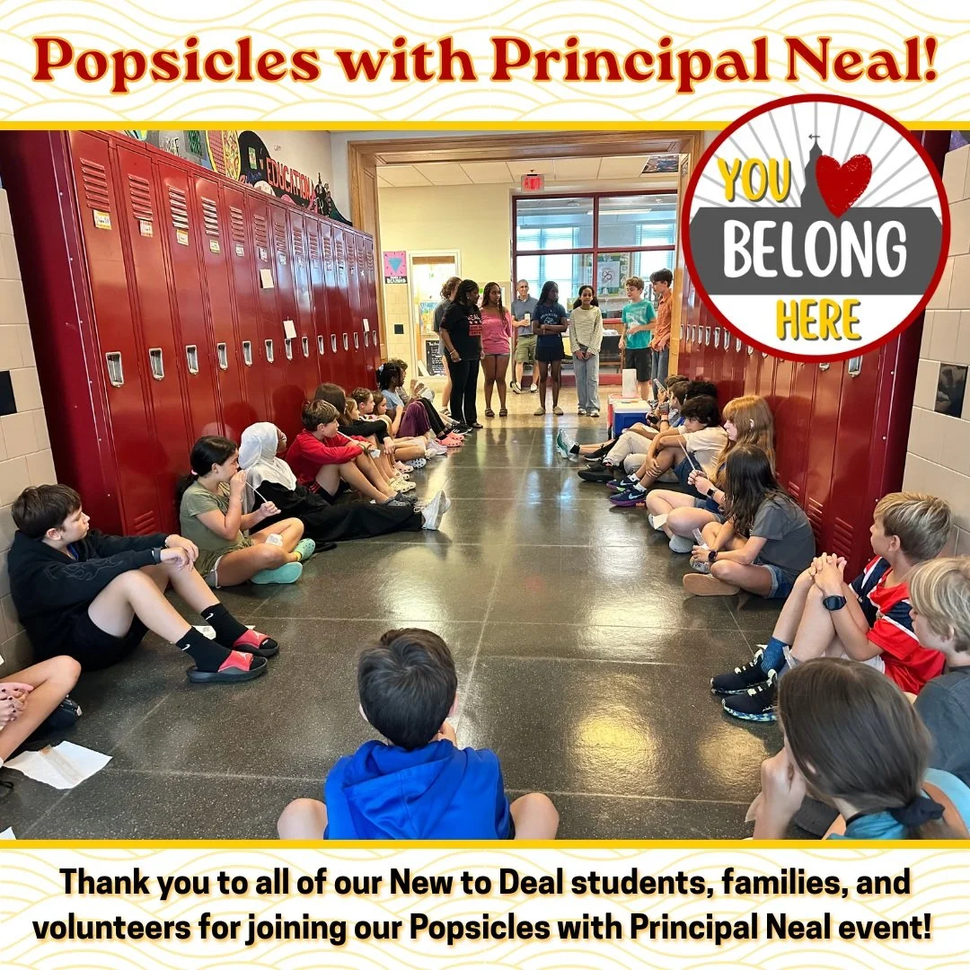 Thank you to all of our New to Deal students, families, and volunteers for joining our Popsicles with Principal Neal event! #admsherewegrow